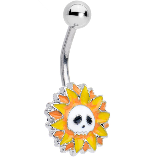 Sunflower Skull Belly Ring