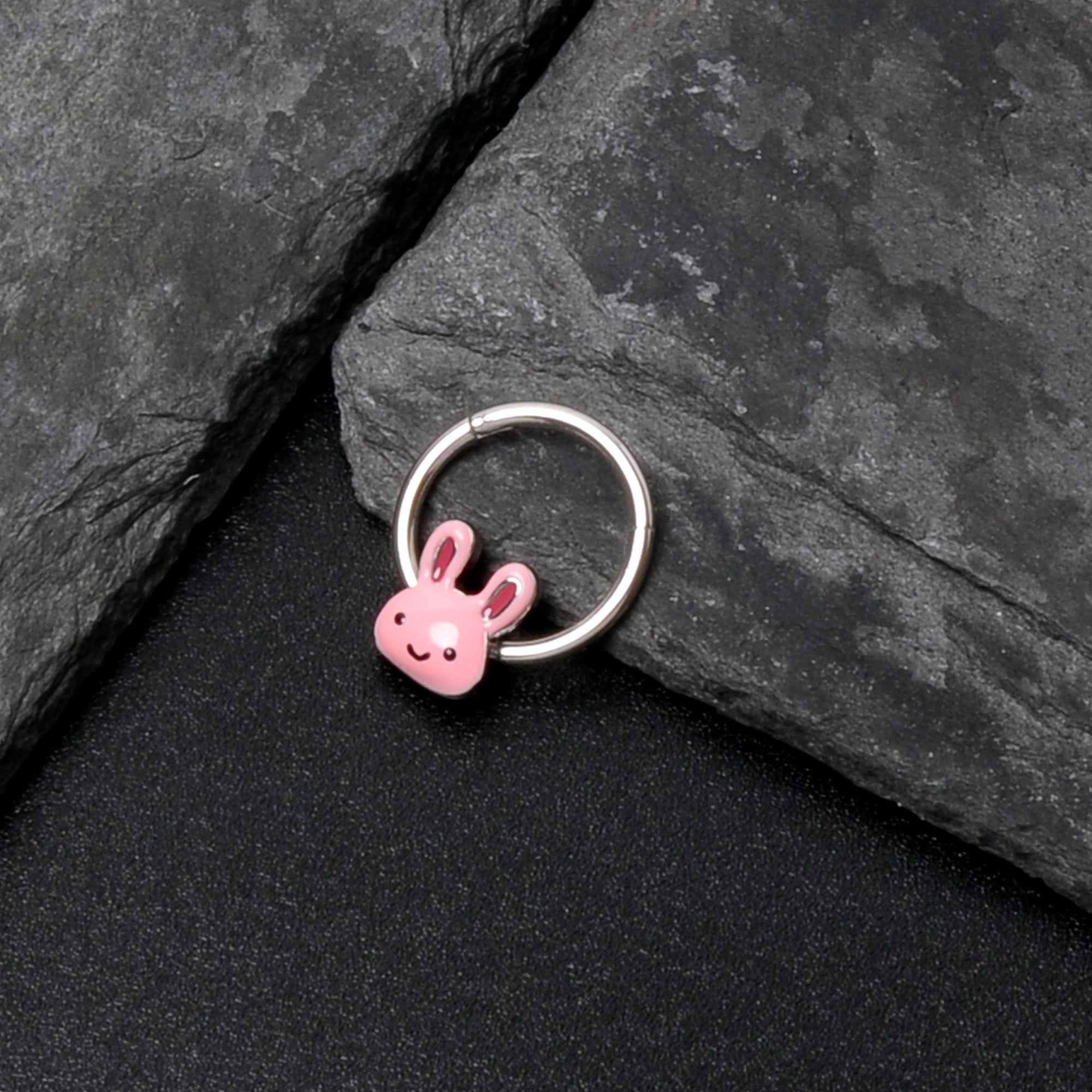 16 Gauge 3/8 Kawaii Cutie Easter Bunny Hinged Segment Ring