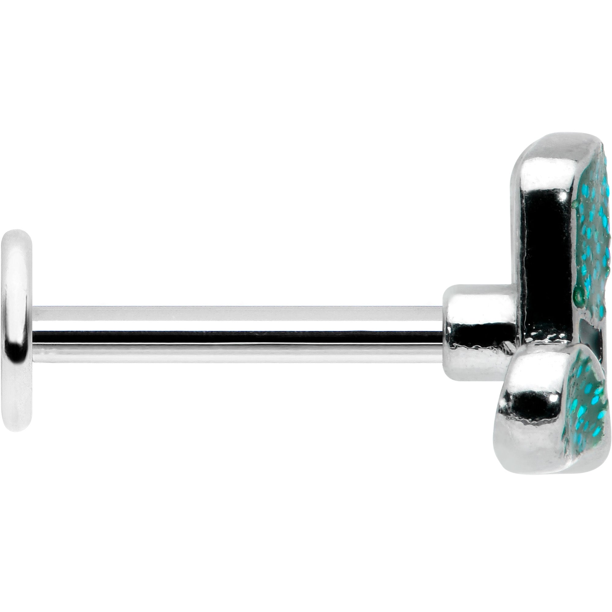 16G 5/16 Glitter Top Hat Shamrock St Patricks Labret Monroe Tragus