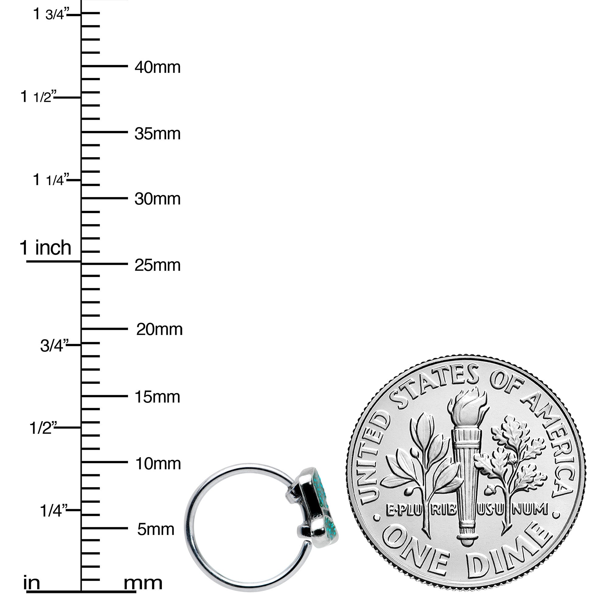 20G 5/16 Glitter Top Hat Shamrock St Patricks Nose Hoop