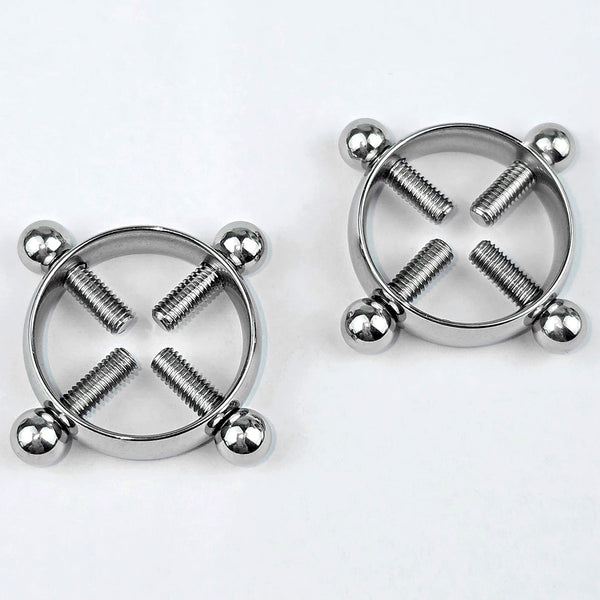 Silver Magnetic Nipple Rings - Non Piercing adjustable Nipple Ring
