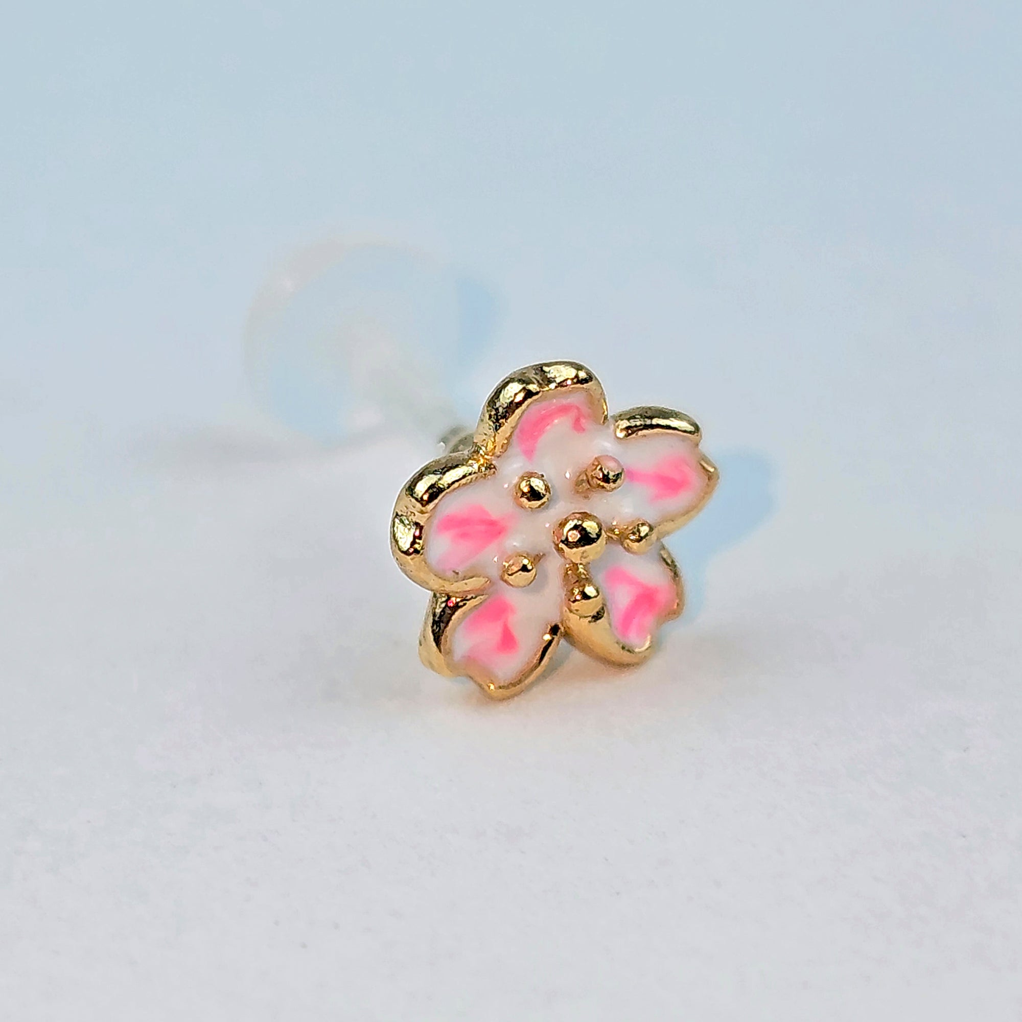 16G Flower Pink Blossom PTFE Bioplast Labret Monroe Tragus