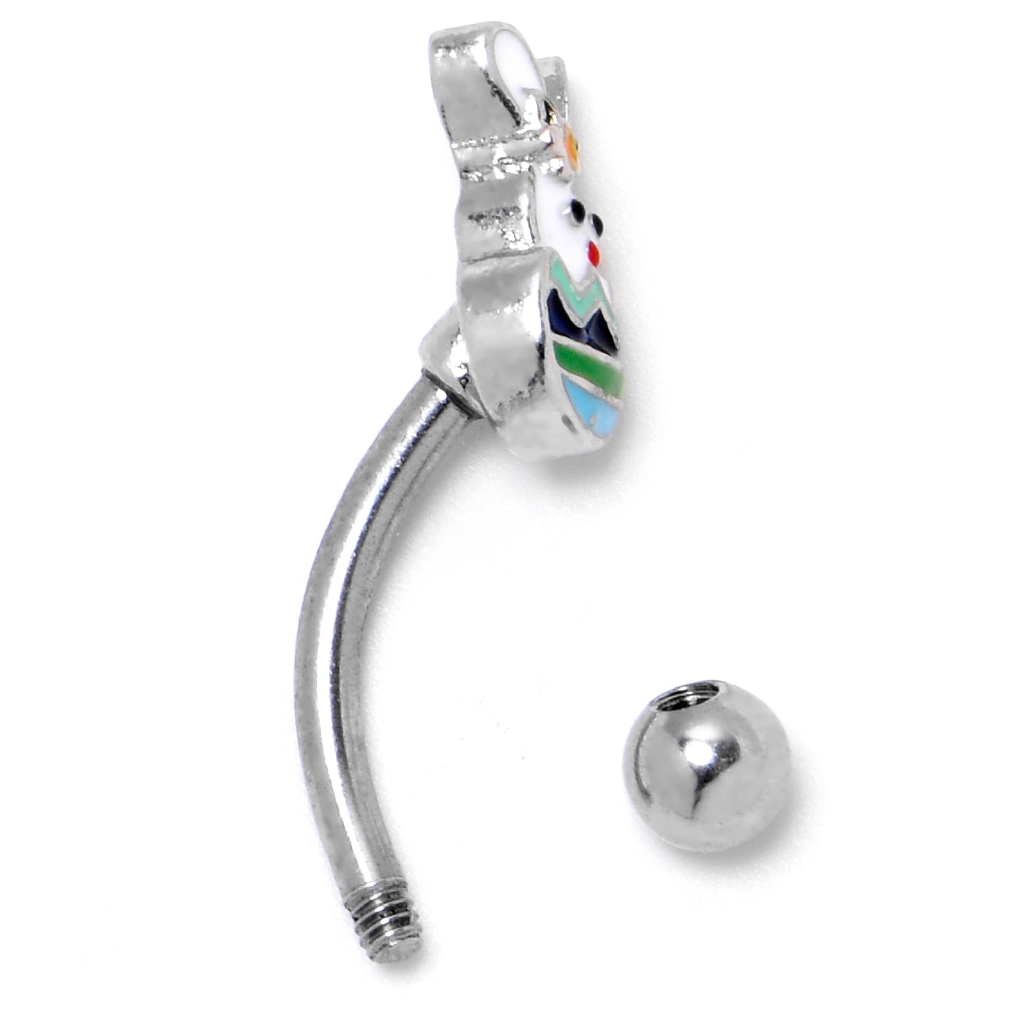 16G 5/16 Easter Egg Bunny Curved Eyebrow Ring