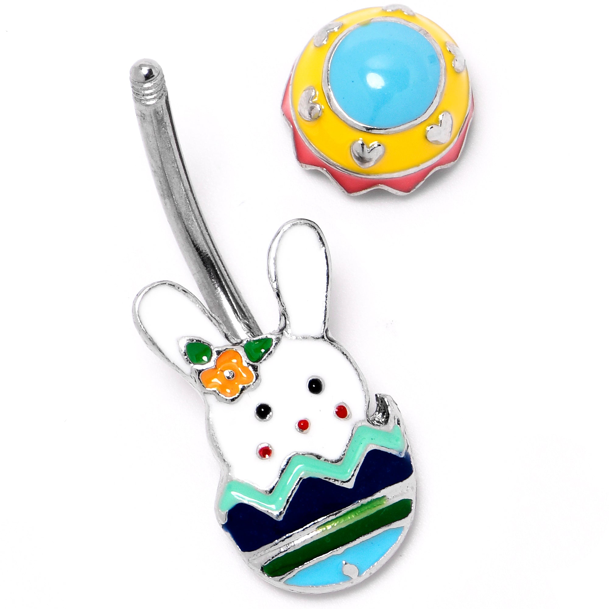 Easter Egg Bunny Double Mount Belly Ring