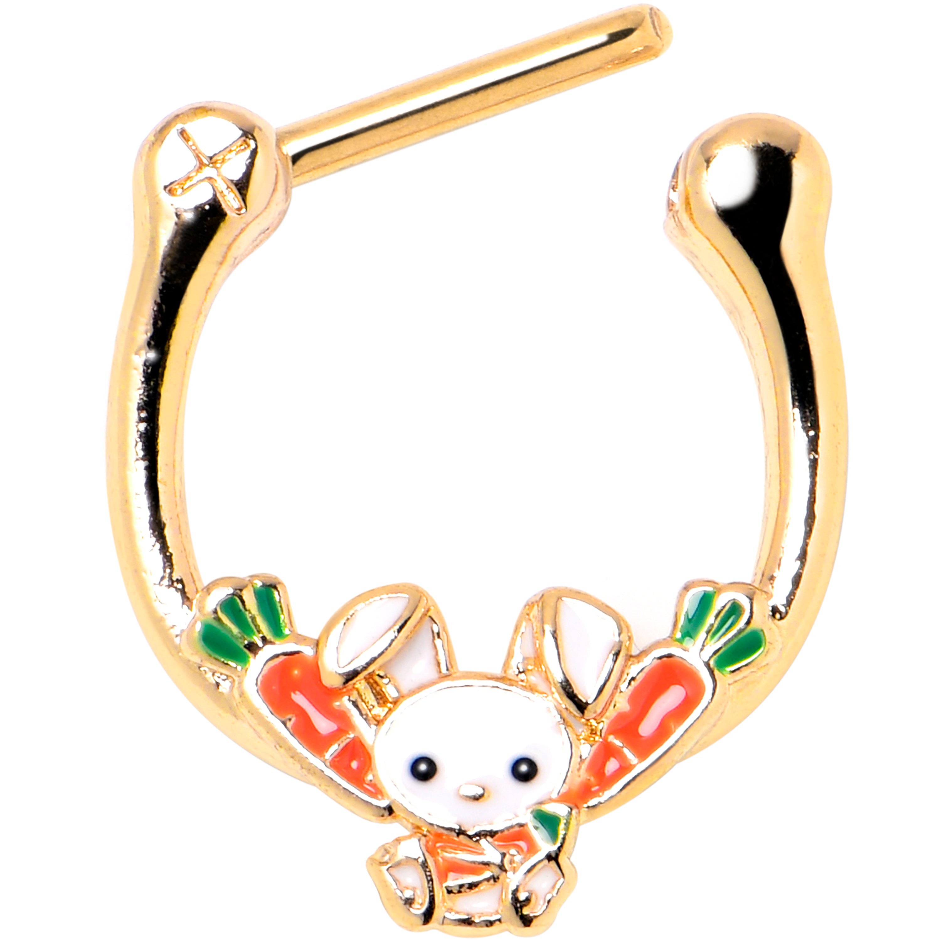 16 Gauge 5/16 Gold Tone Cutie Easter Bunny Cartilage Clicker