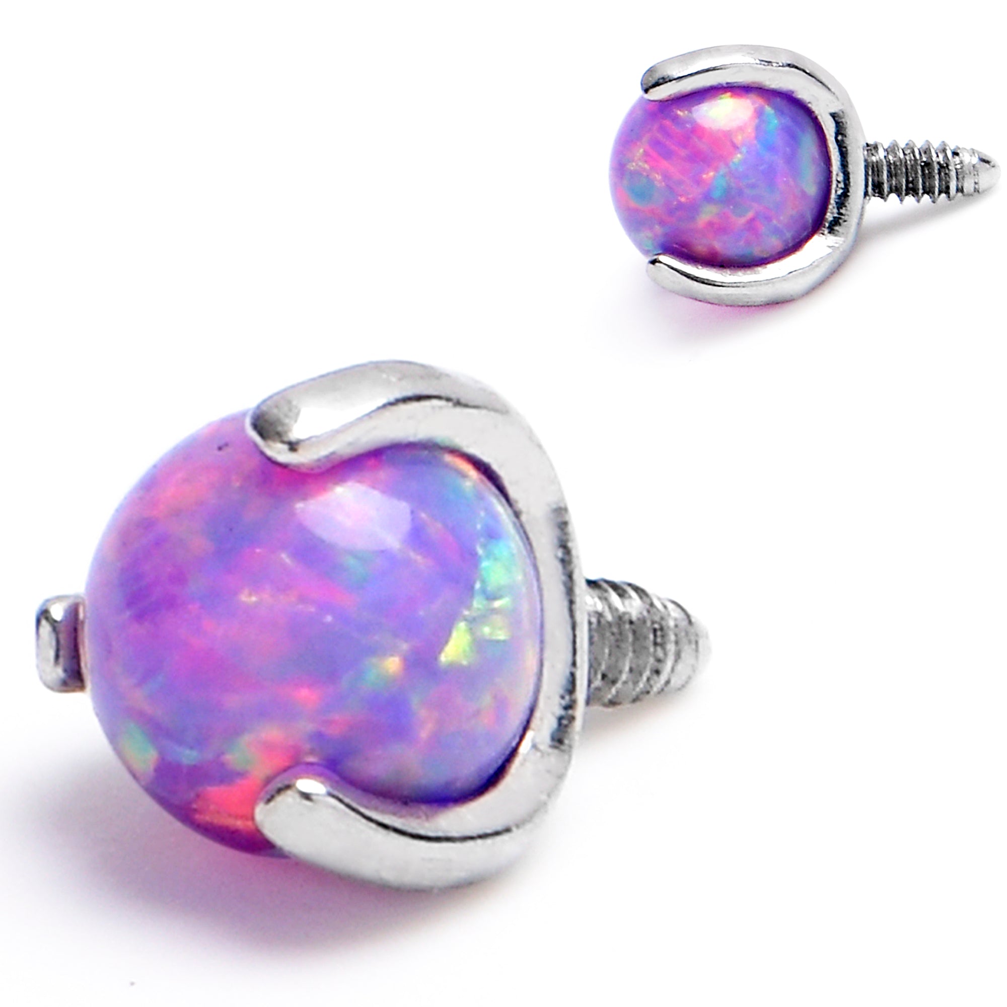 16 Gauge 3mm Purple Synthetic Opal Internally Threaded Replacement Ball