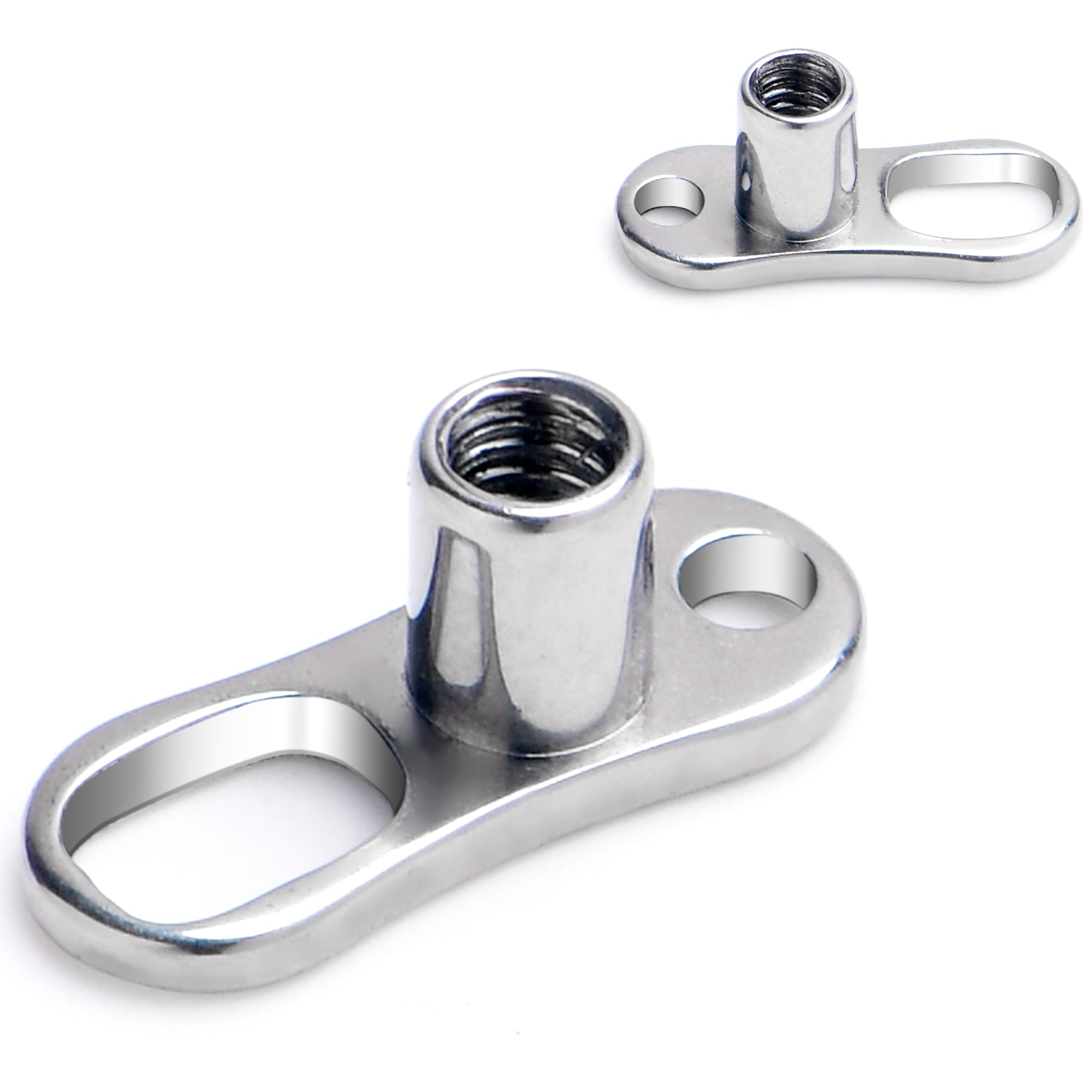 14G 2mm Rise 2 Hole Implant Grade Titanium Dermal Anchor Base