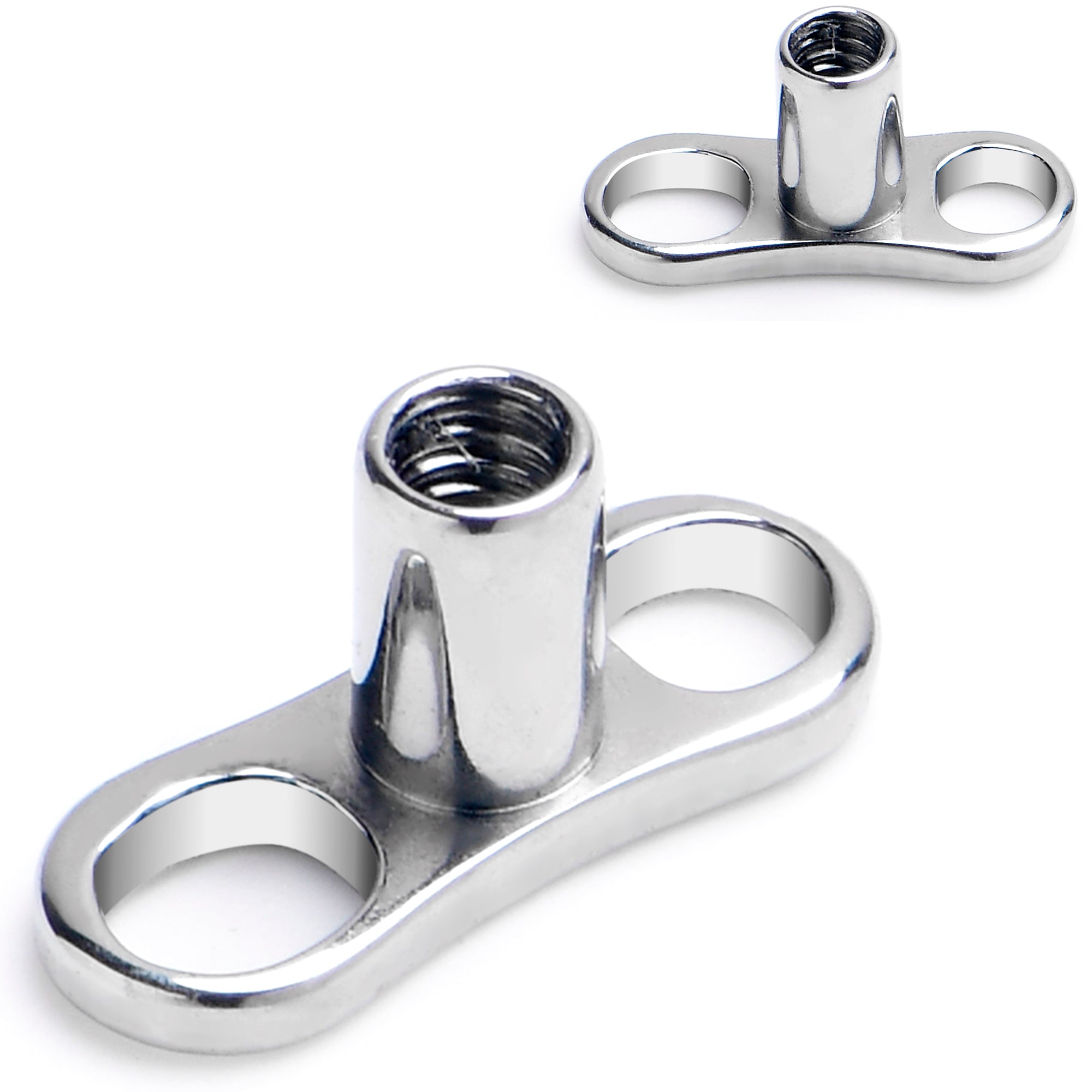 14G 2.5mm Rise Center Post Implant Grade Titanium Dermal Anchor Base