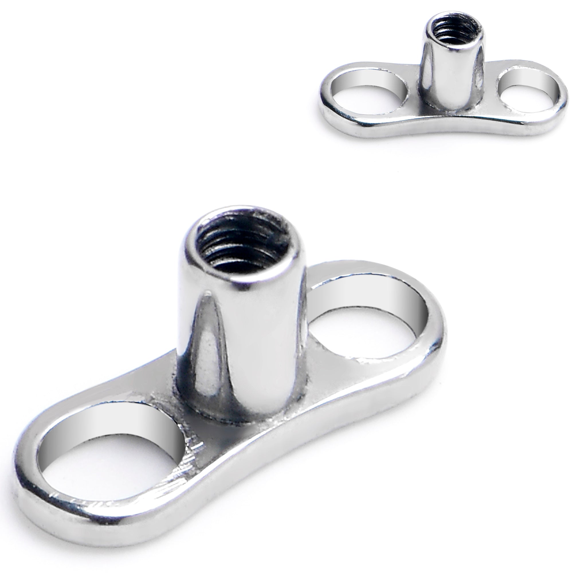 14G 2mm Rise Center Post Implant Grade Titanium Dermal Anchor Base