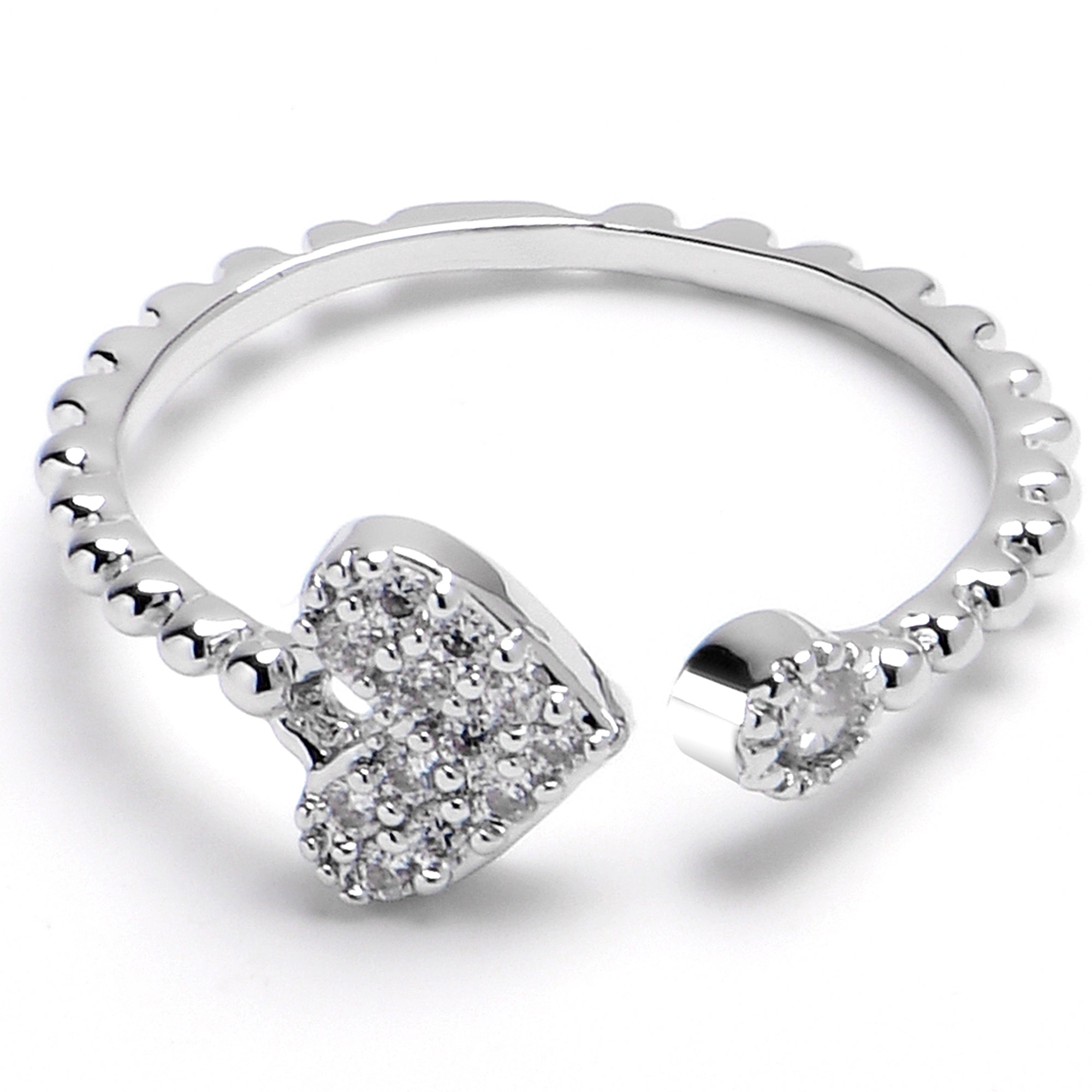 Midi Ring Clear Gem Delicate Sparkle Heart Toe Ring