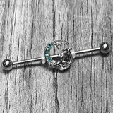 14 Gauge Blue Gem Fish of the Day Industrial Barbell 38mm