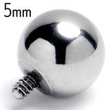 16 Gauge 5mm Replacement Ball End Internally Threaded Jewelry