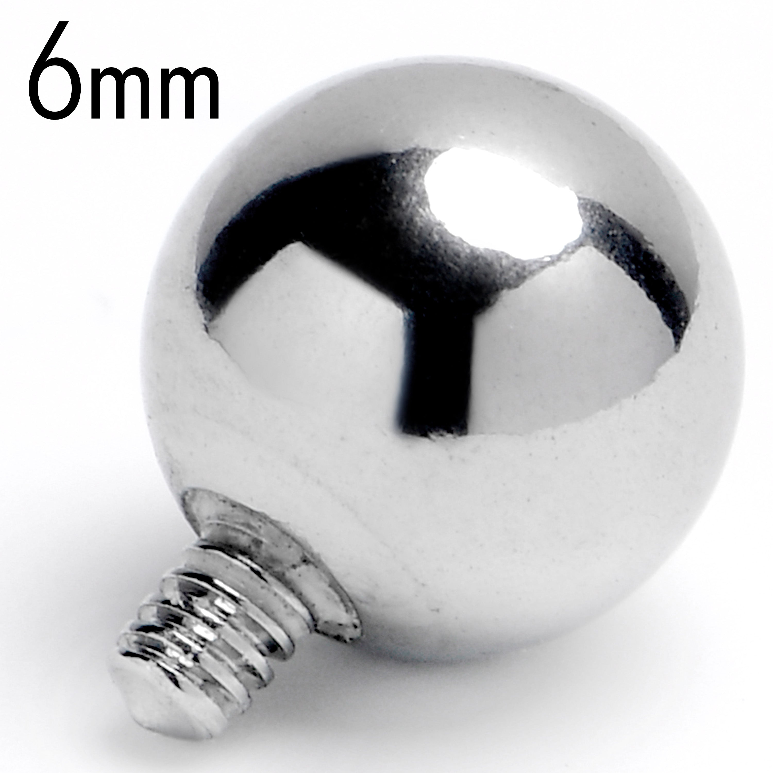 14 Gauge 6mm Replacement Ball End Internally Threaded Jewelry