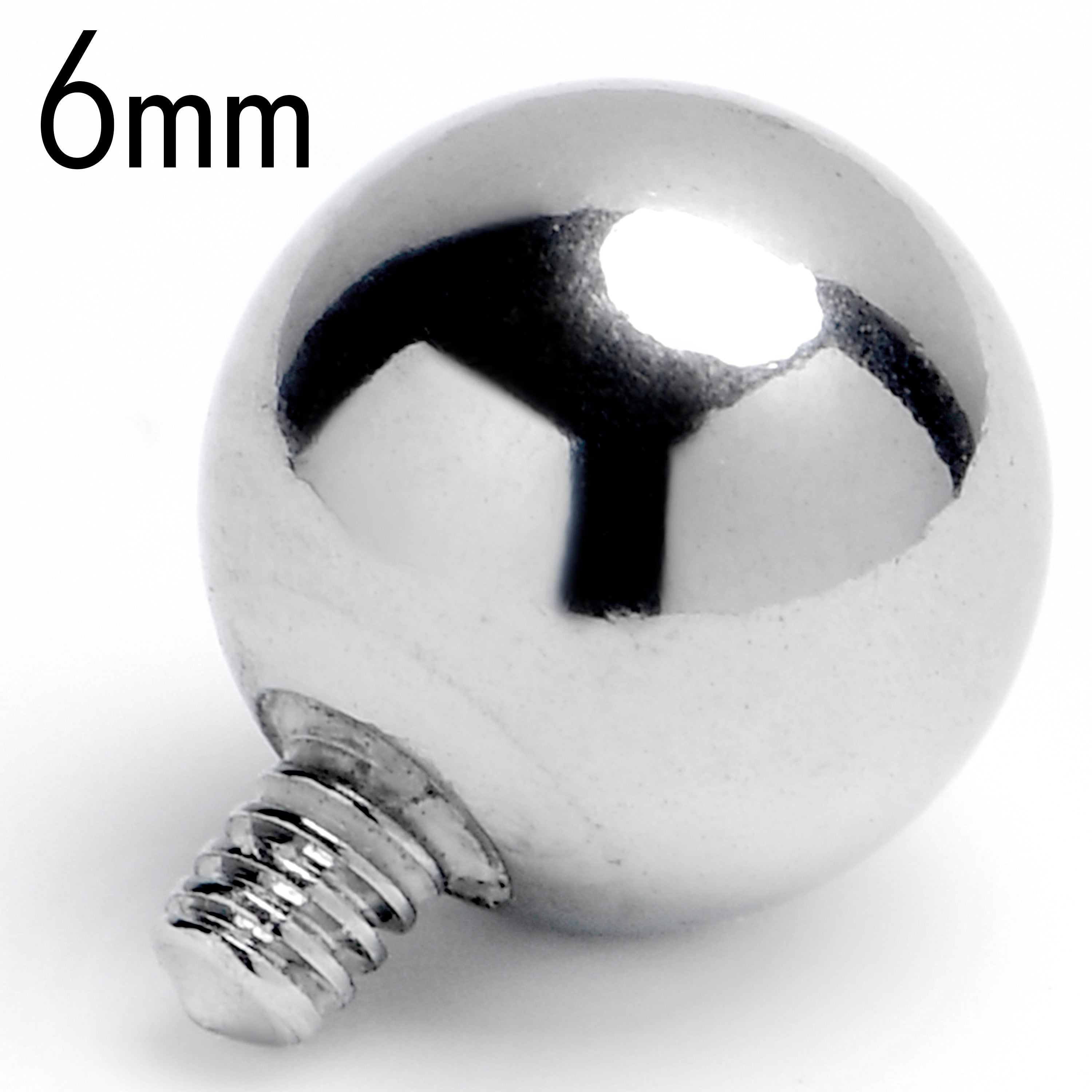 14G 6mm Replacement Ball End Internally Threaded Jewelry