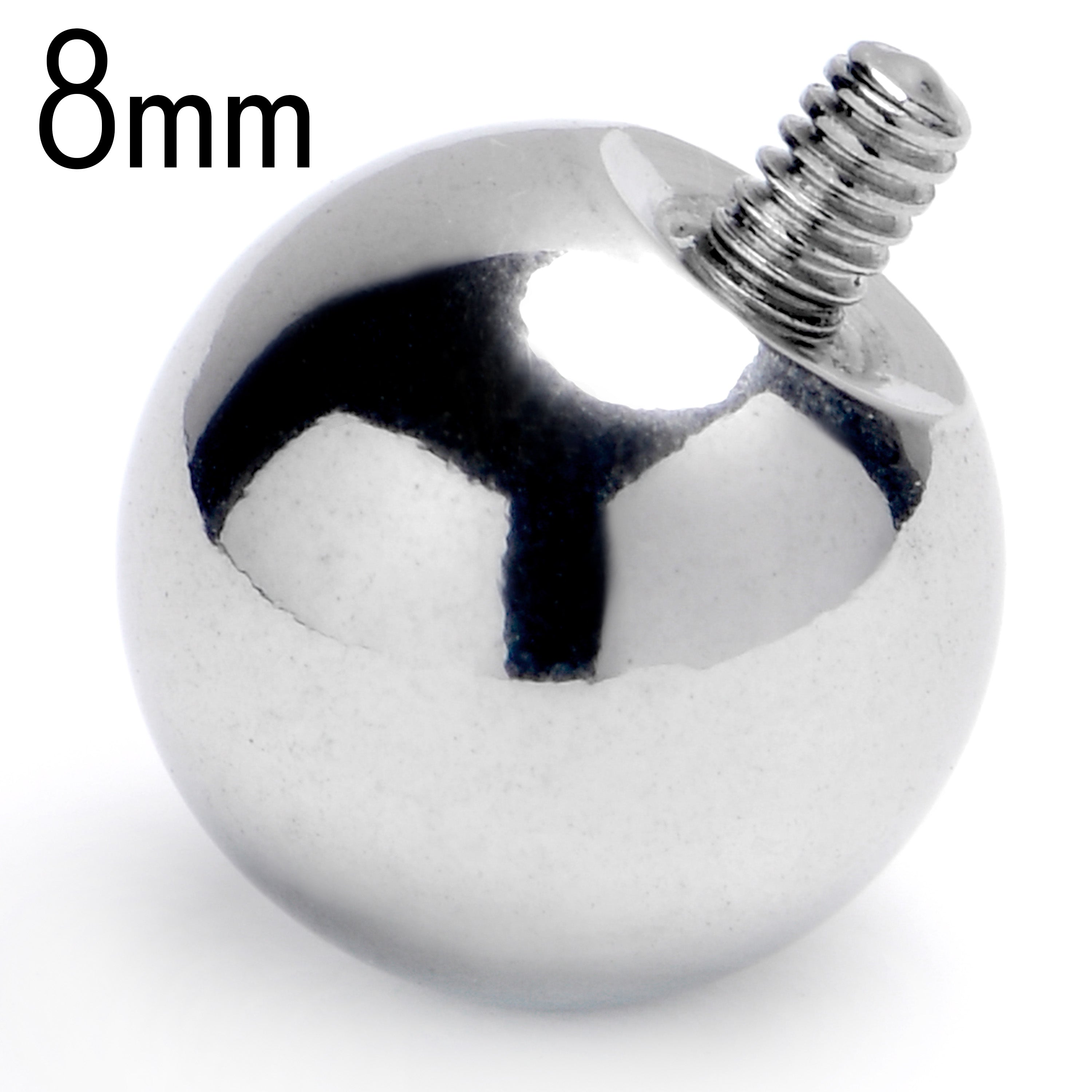 14 Gauge 8mm Replacement Ball End Internally Threaded Jewelry