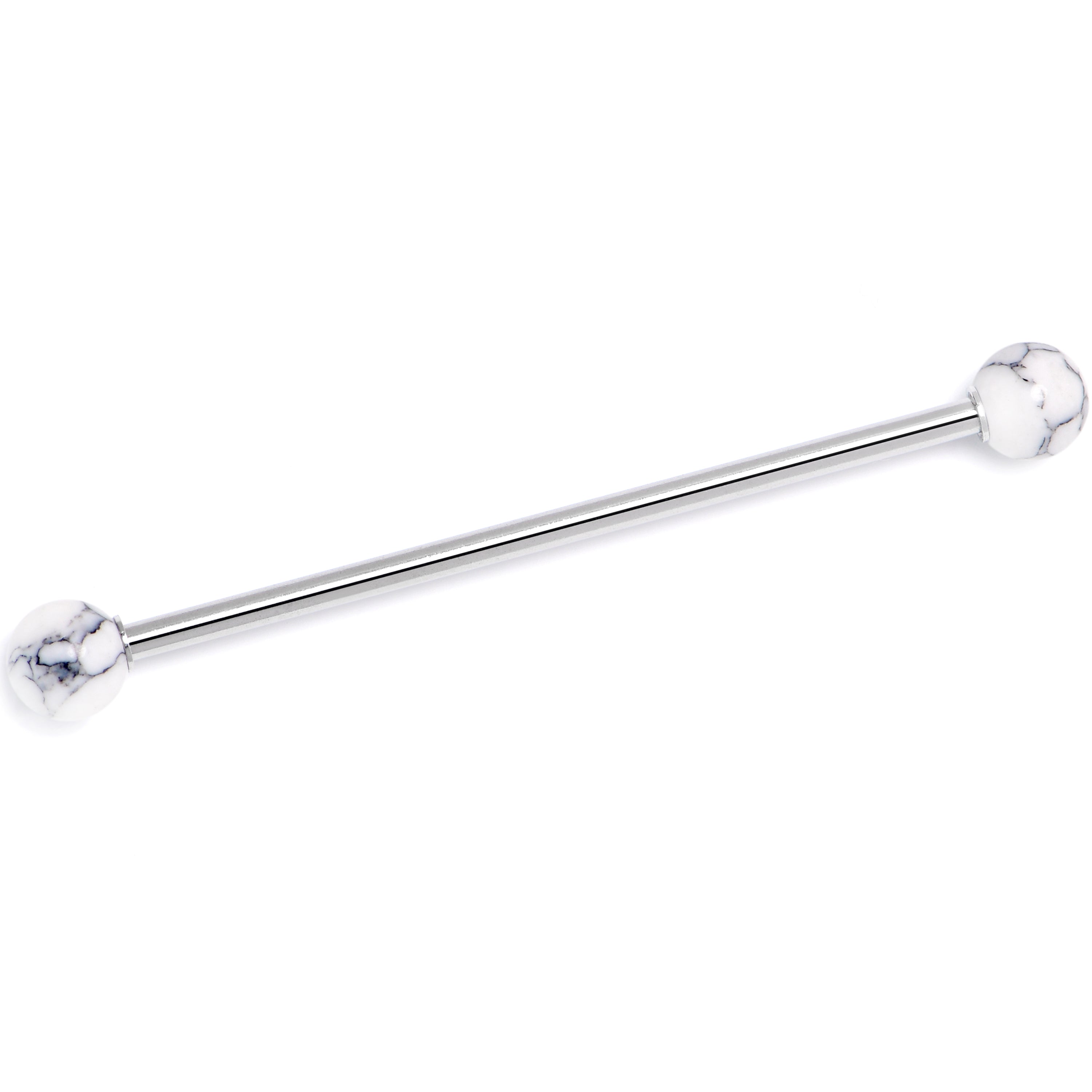 14G Howlite Natural Stone Industrial Barbell 38mm