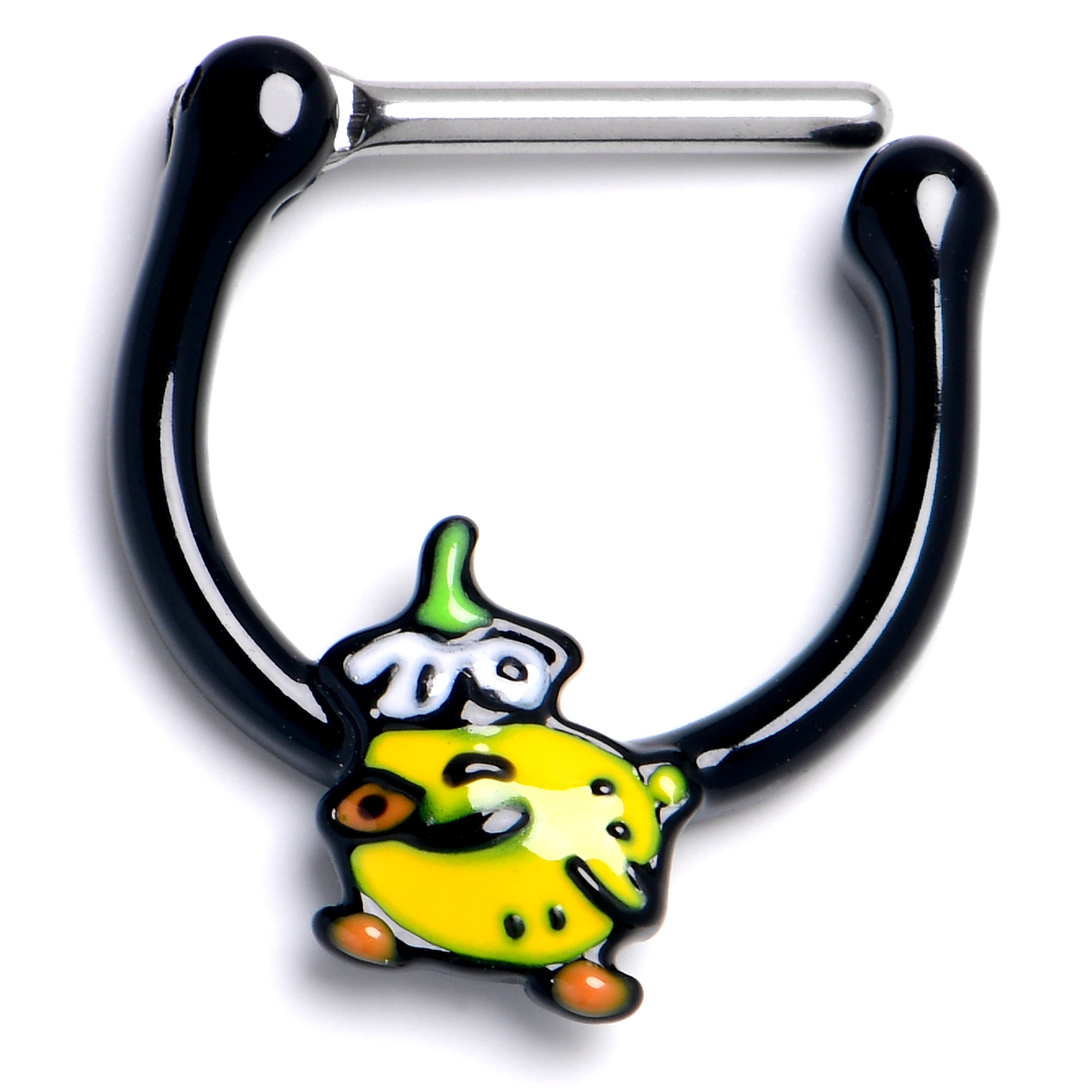 16G 5/16 Duck Flower Hat Black Cartilage Clicker