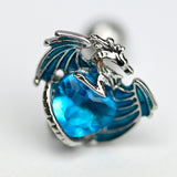 16 Gauge 1/4 Blue CZ Gem Heart Of Dragon Cartilage Tragus Earring