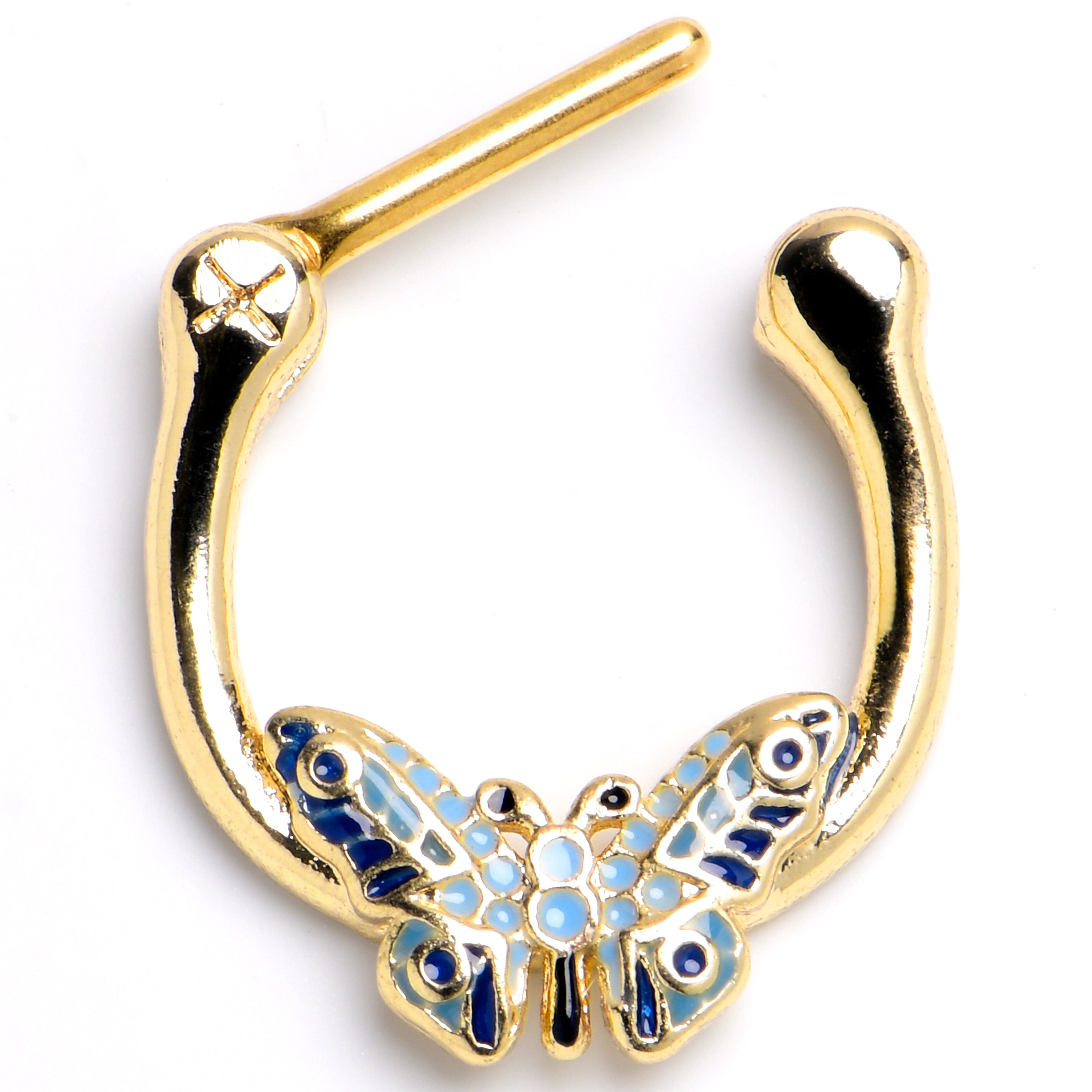 16G 5/16 Gold Tone Evening Butterfly Cartilage Clicker