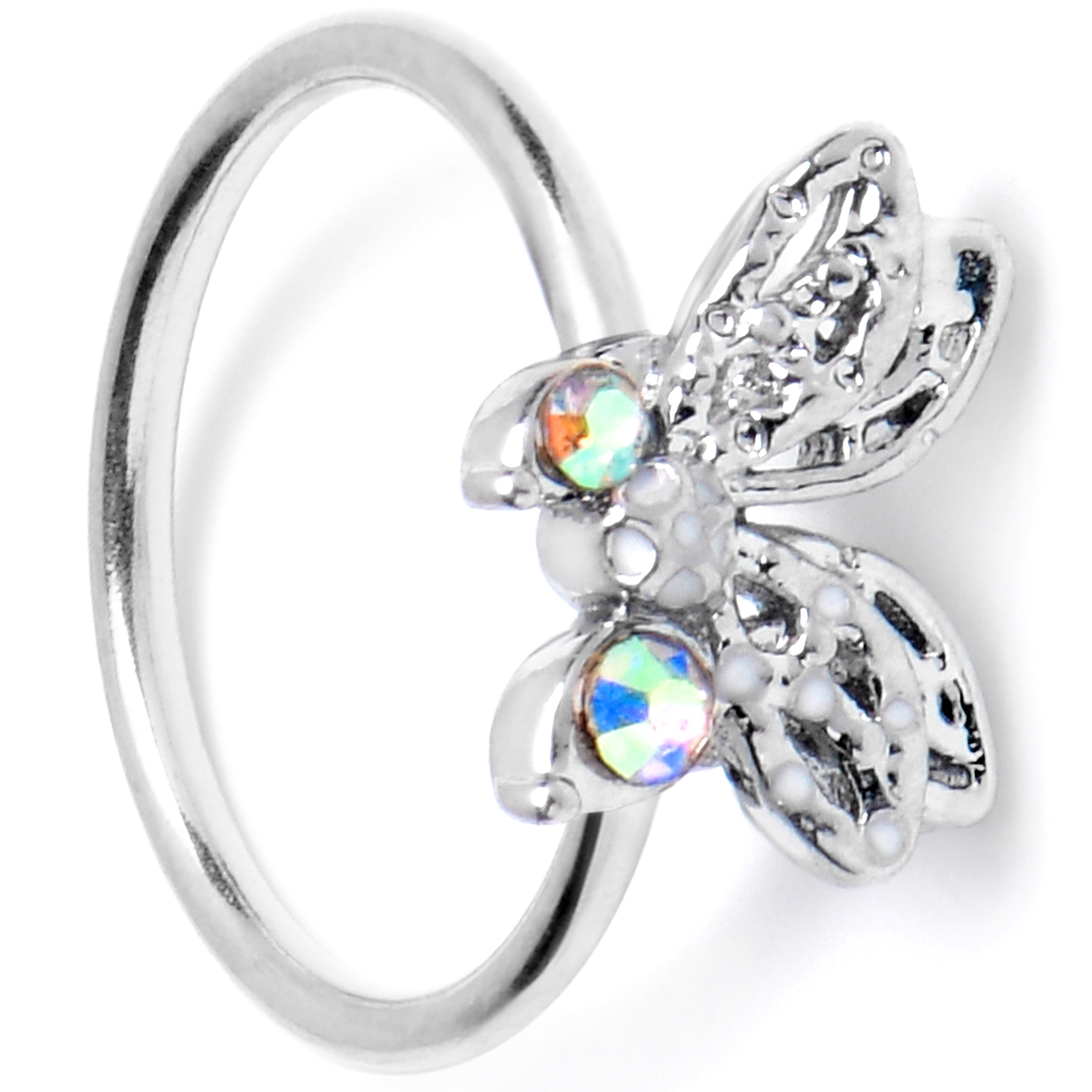 20G 5/16 Aurora Gem Ultra Drama Butterfly Nose Hoop