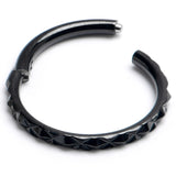 16 Gauge 3/8 Black Punk Texture Precision Hinge Segment Ring