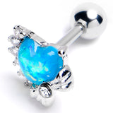 16 Gauge 1/4 Blue Faux Opal Sunny Heart Cartilage Tragus Earring