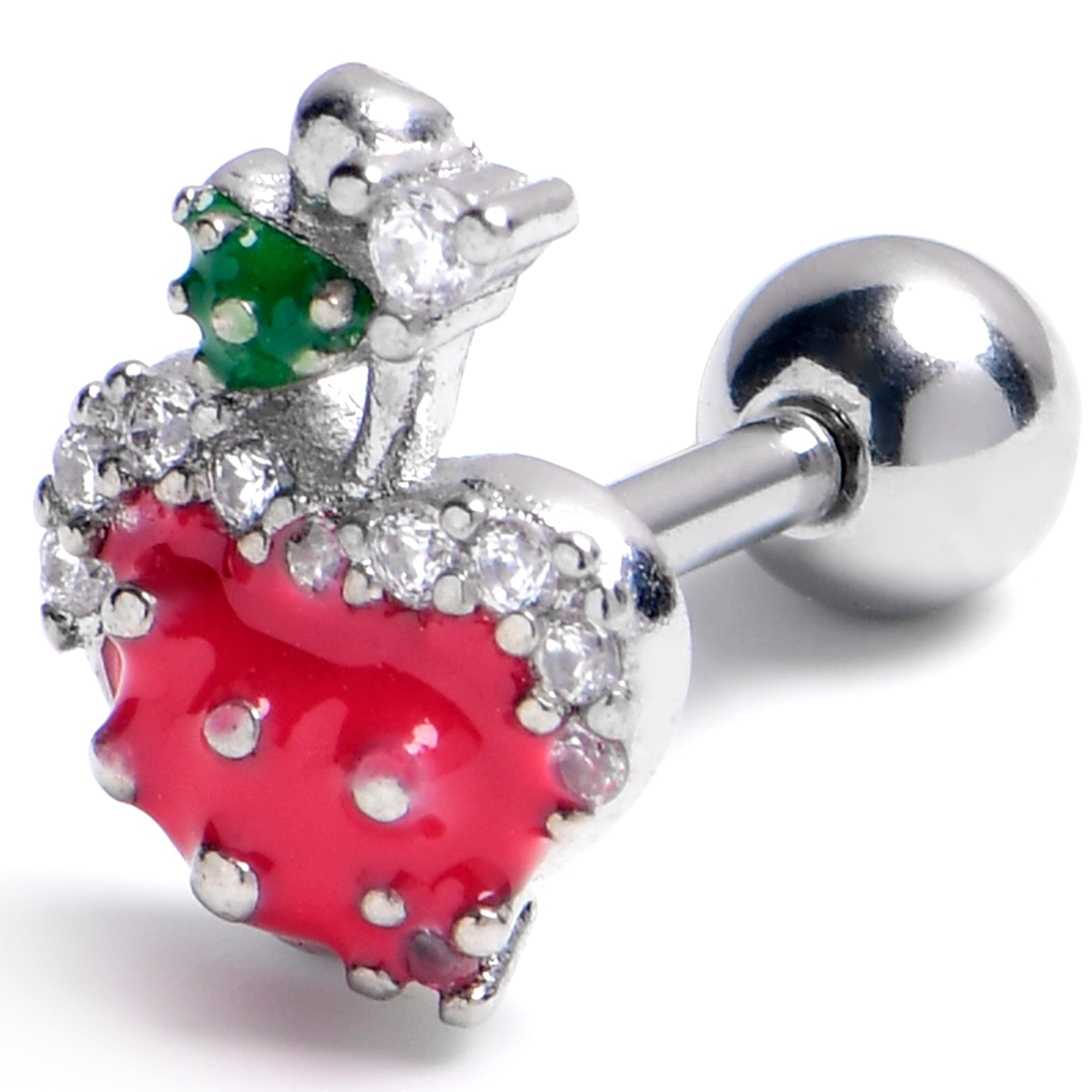 16G 1/4 Clear Gem Glamour Shroom Cartilage Tragus Earring