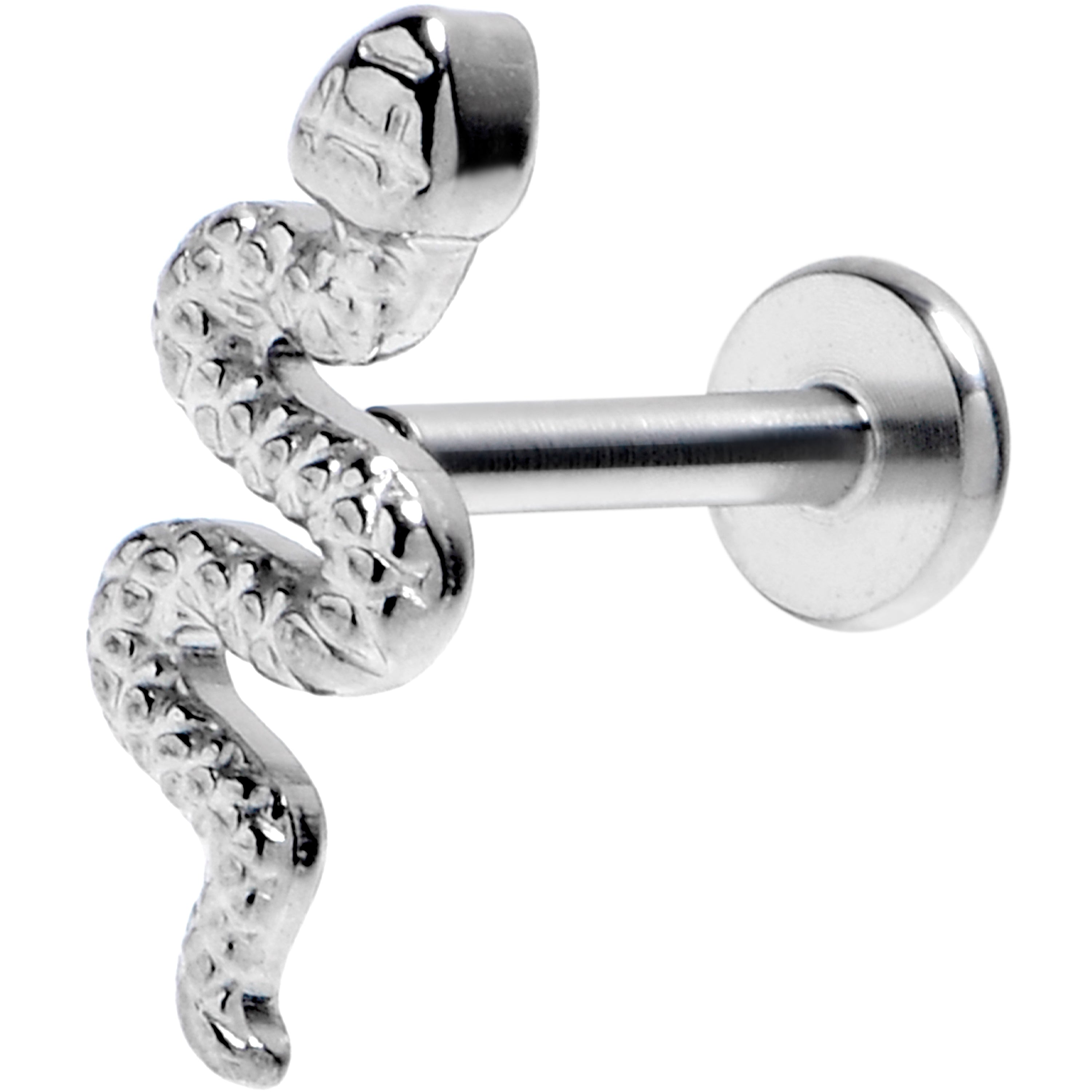 16G 5/16 Grade 23 Titanium Snake Threadless Push In Labret Tragus