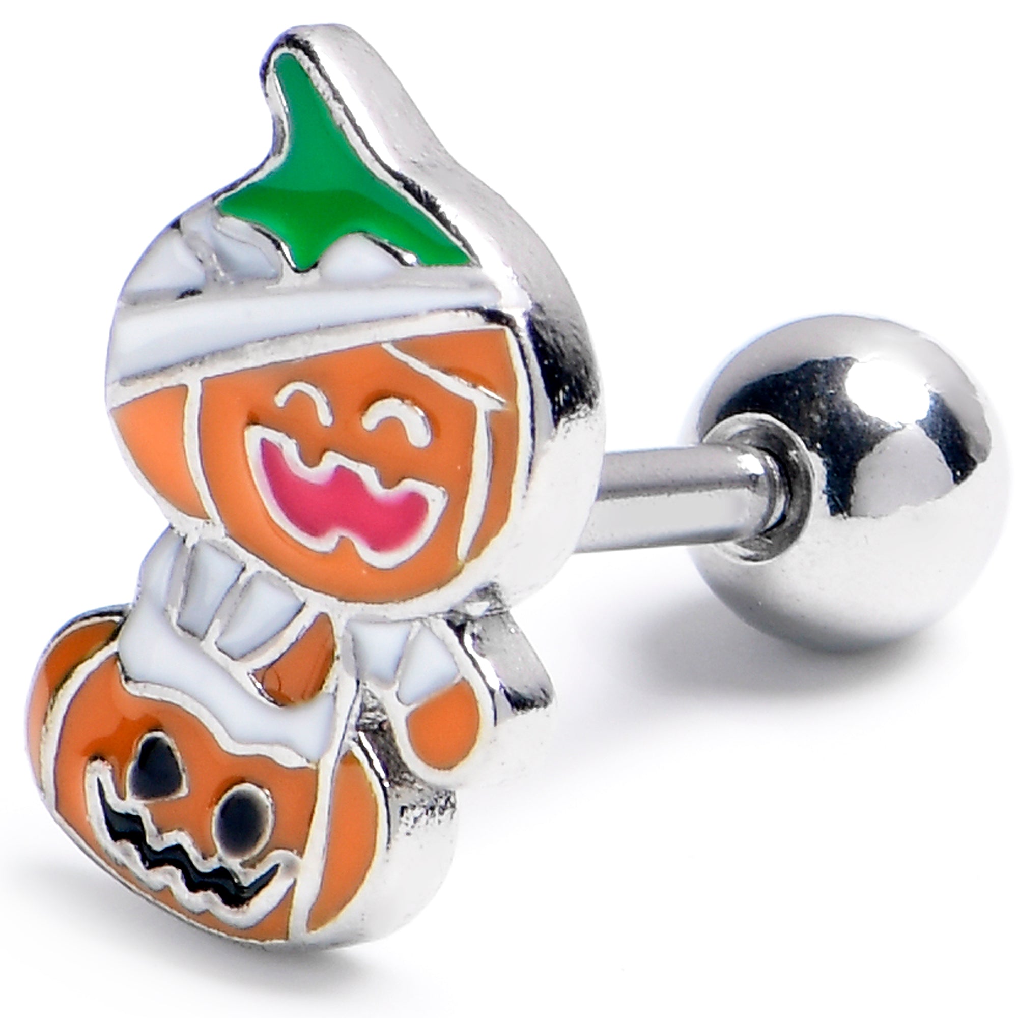 16G 1/4 Mummy Pumpkin Jack OLantern Cartilage Tragus Earring