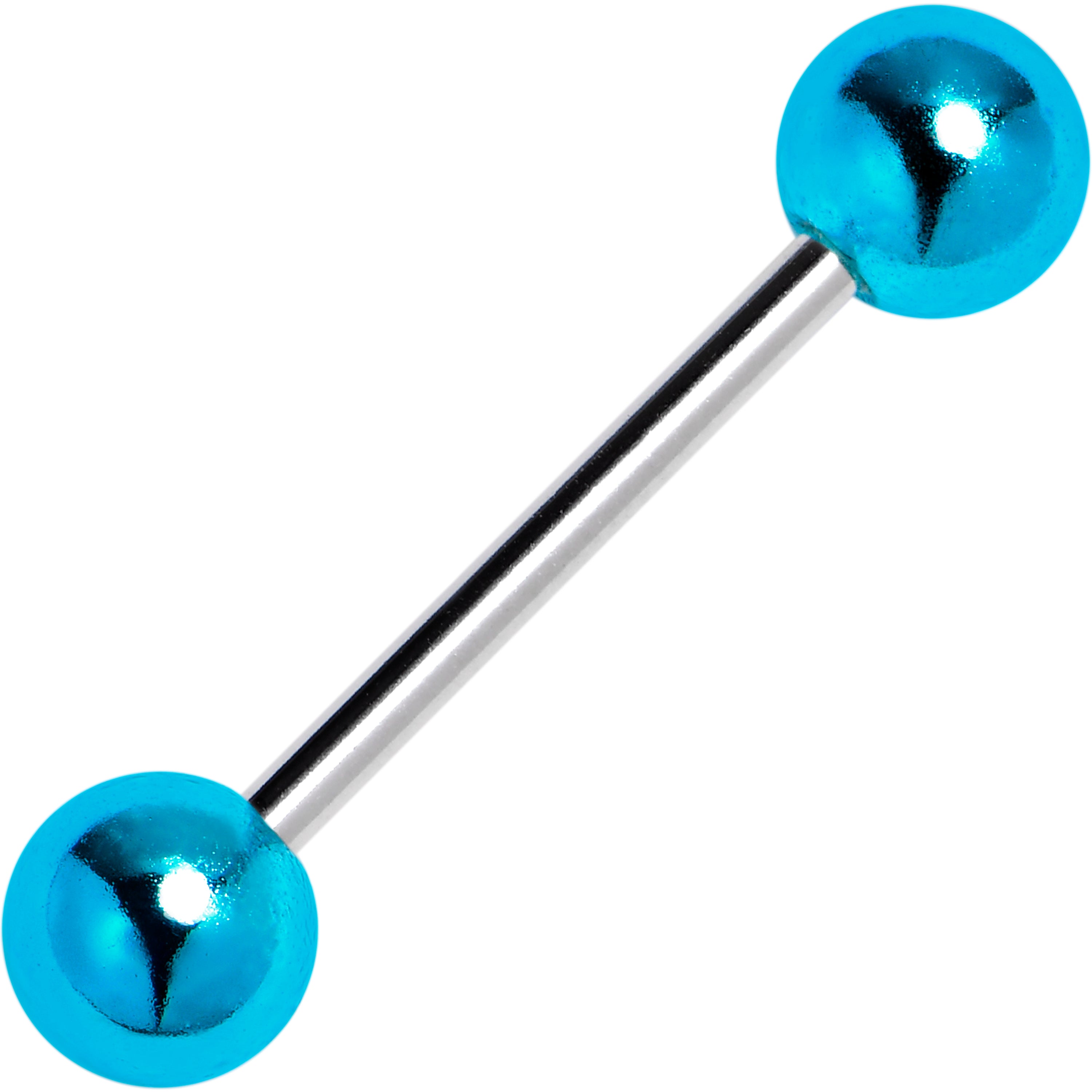 Style Metal Blue Acrylic End Barbell Tongue Ring