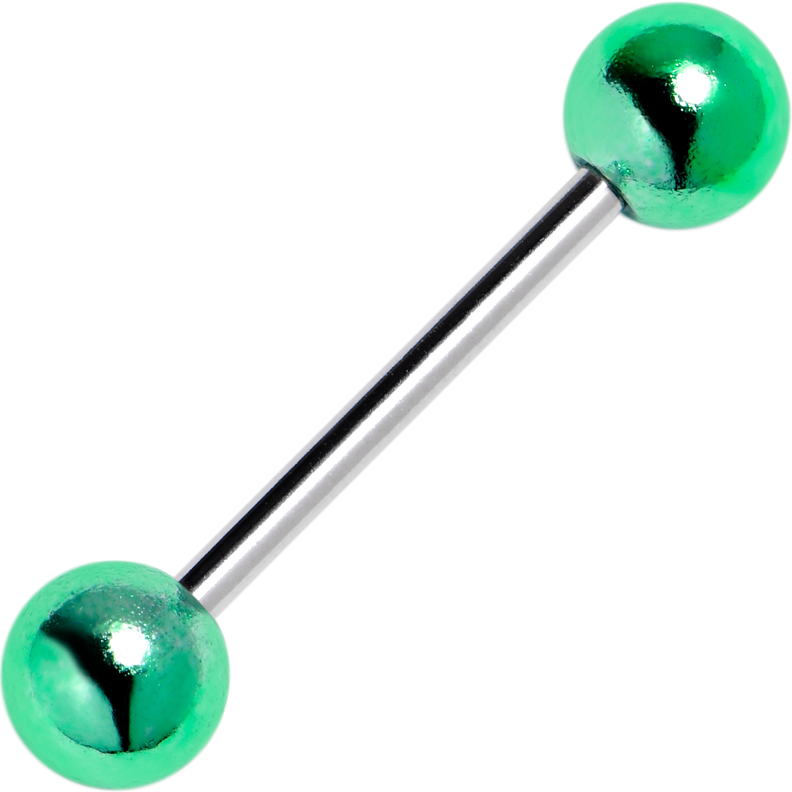 Style Metal Green Acrylic End Barbell Tongue Ring