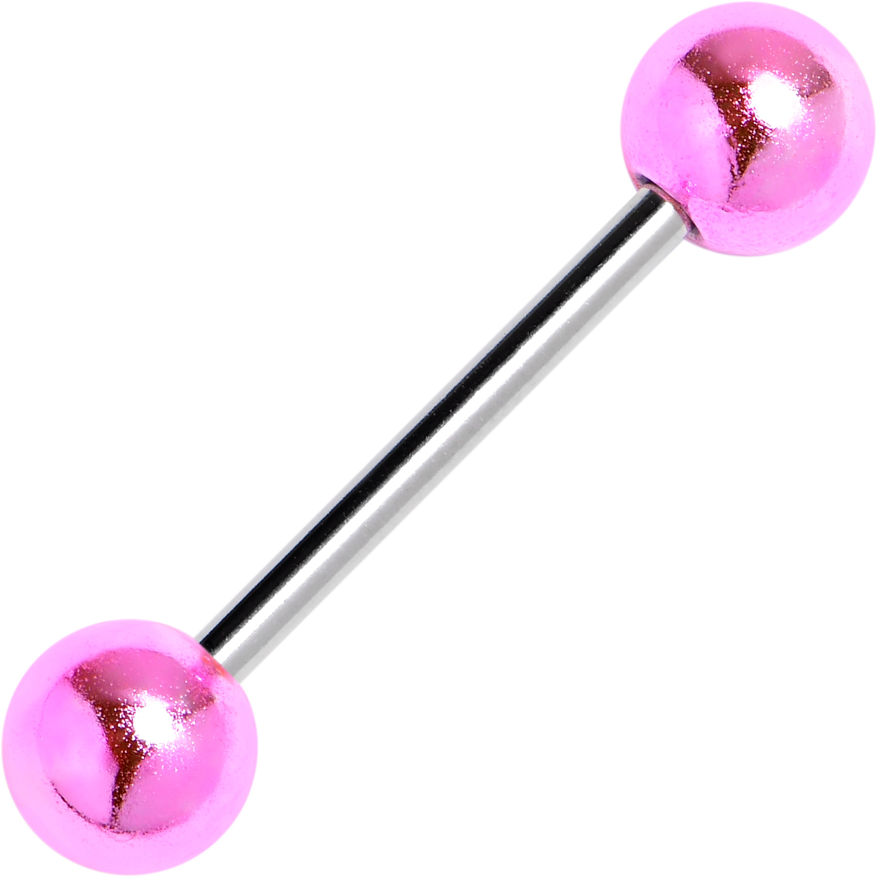 Style Metal Pink Acrylic End Barbell Tongue Ring