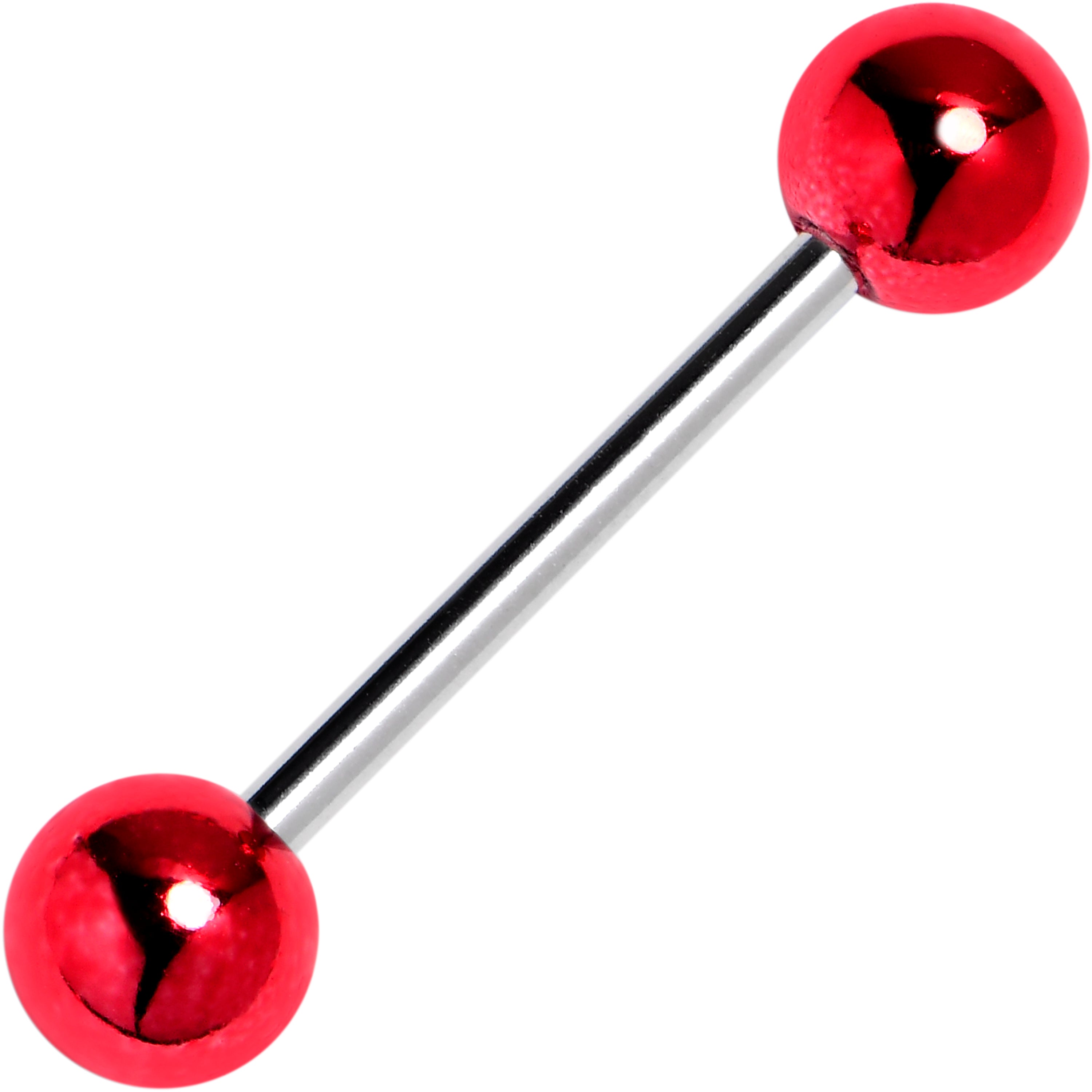 Style Metal Red Acrylic End Barbell Tongue Ring