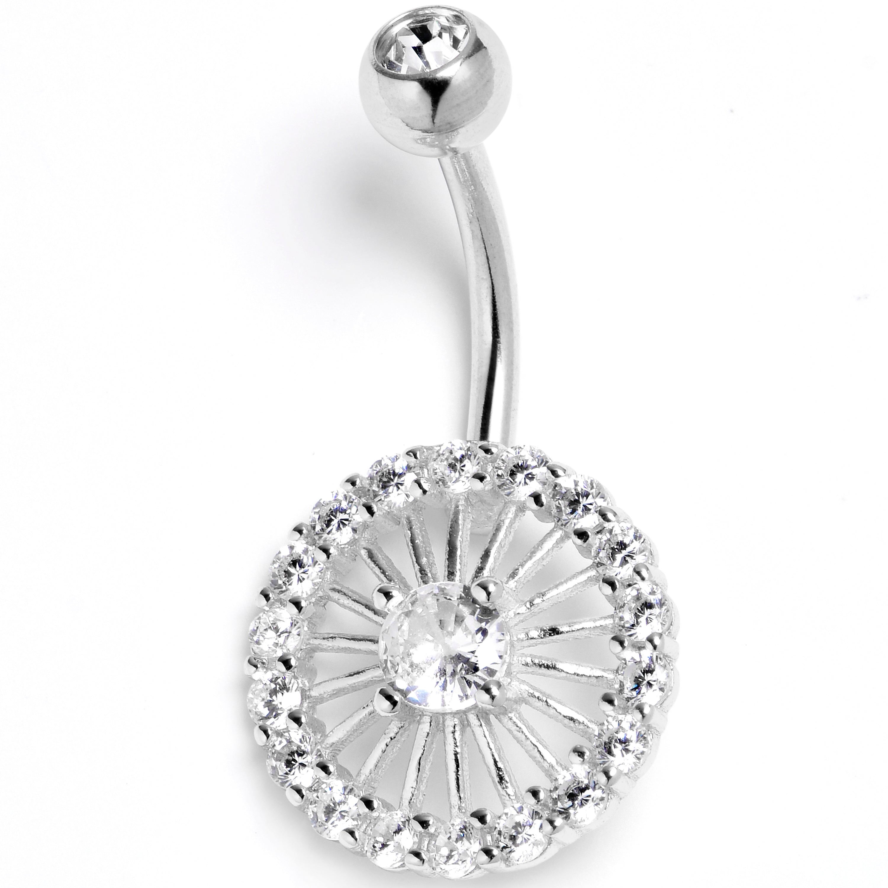 Clear CZ Gem Morning Sun Belly Ring