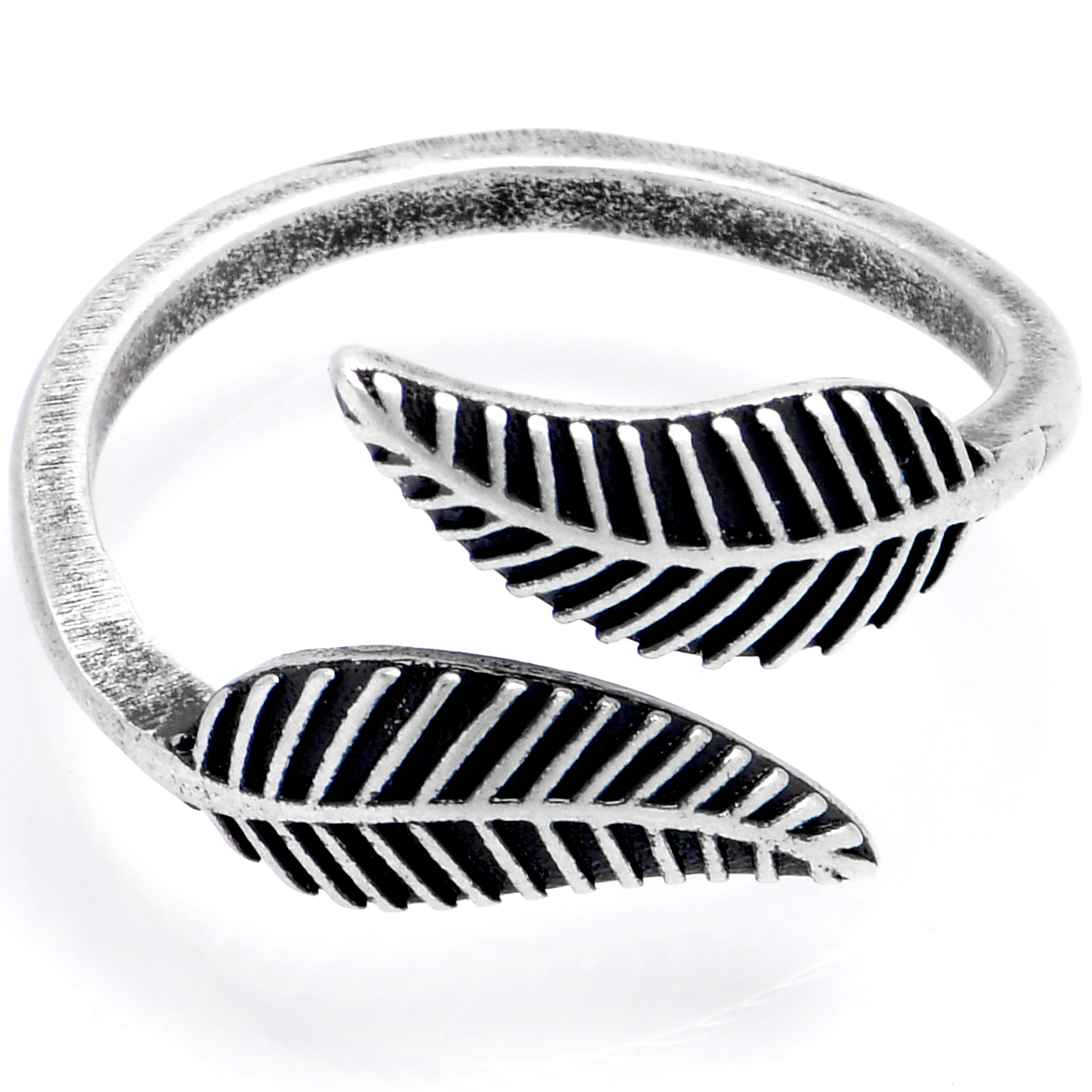 Two Tone Leaves Adjustable Toe Ring