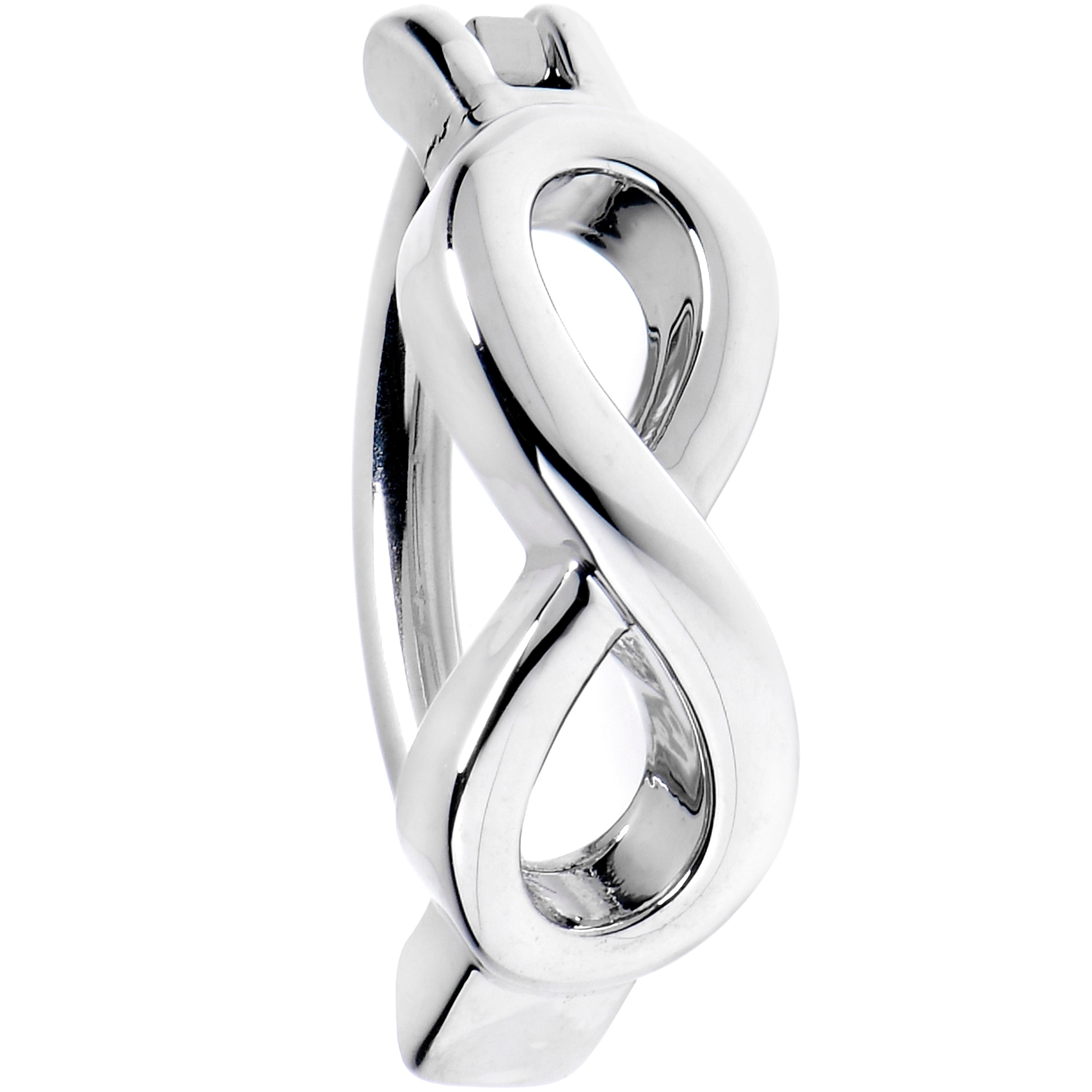 14G 3/8 Grade 23 Titanium Infinity Symbol Hinged Hoop Belly Ring