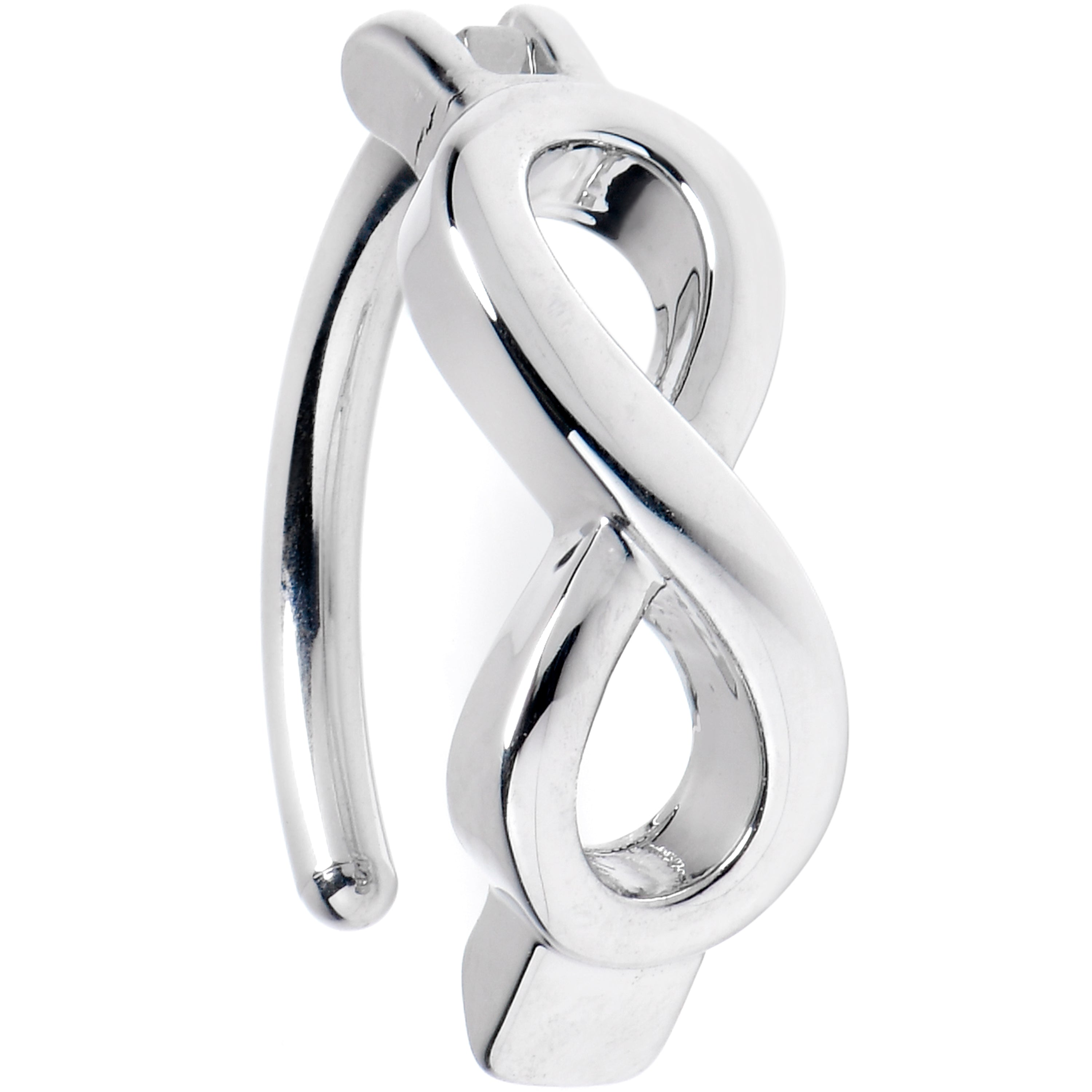 14G 3/8 Grade 23 Titanium Infinity Symbol Hinged Hoop Belly Ring