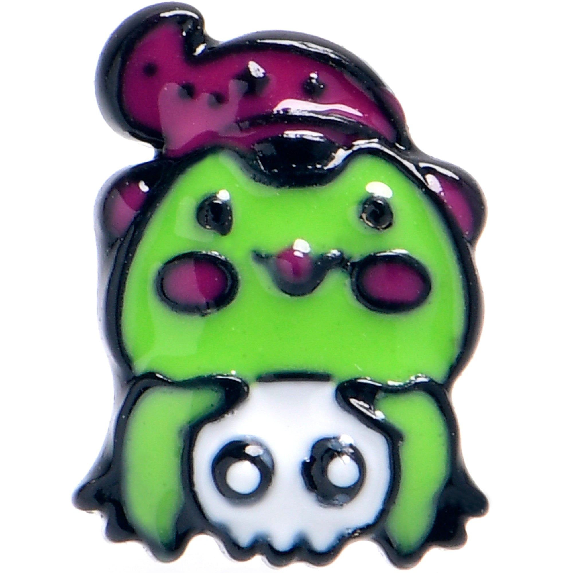 20G 7mm Black Witch Frog Skull Halloween Nose Screw Ring