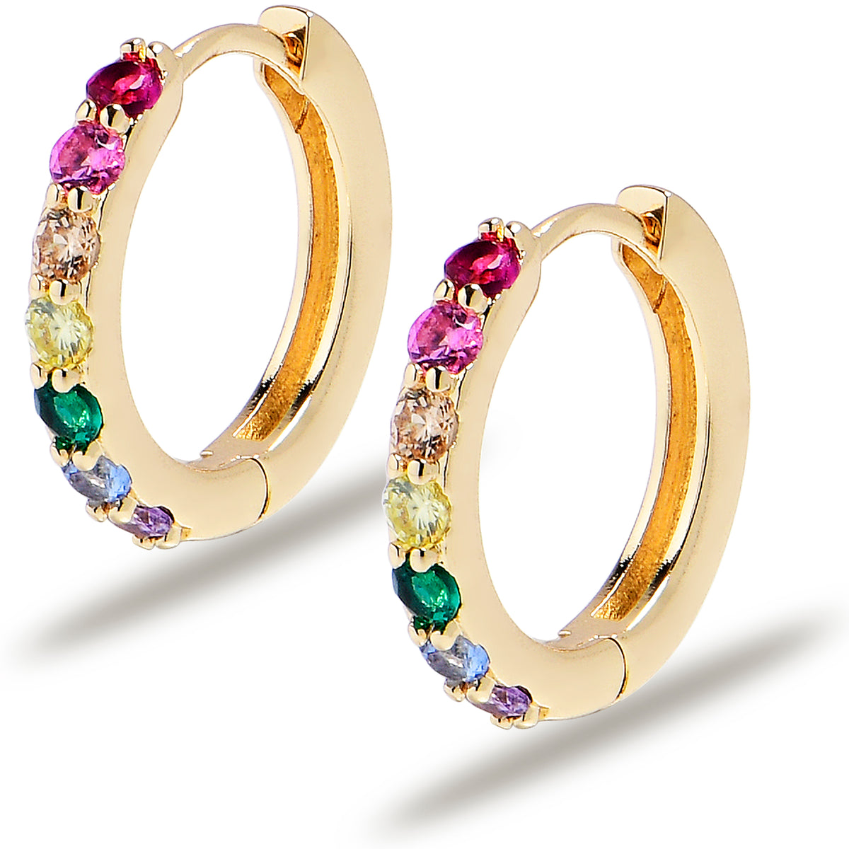 Pair of Small Plain Dome Hoop/Huggie Rainbow IP Stainless Steel Earrin – LA NY Jewelry Pair of Small Plain Dome Hoop/Huggie Rainbow IP Stainless Steel Earrin – LA NY Jewelry