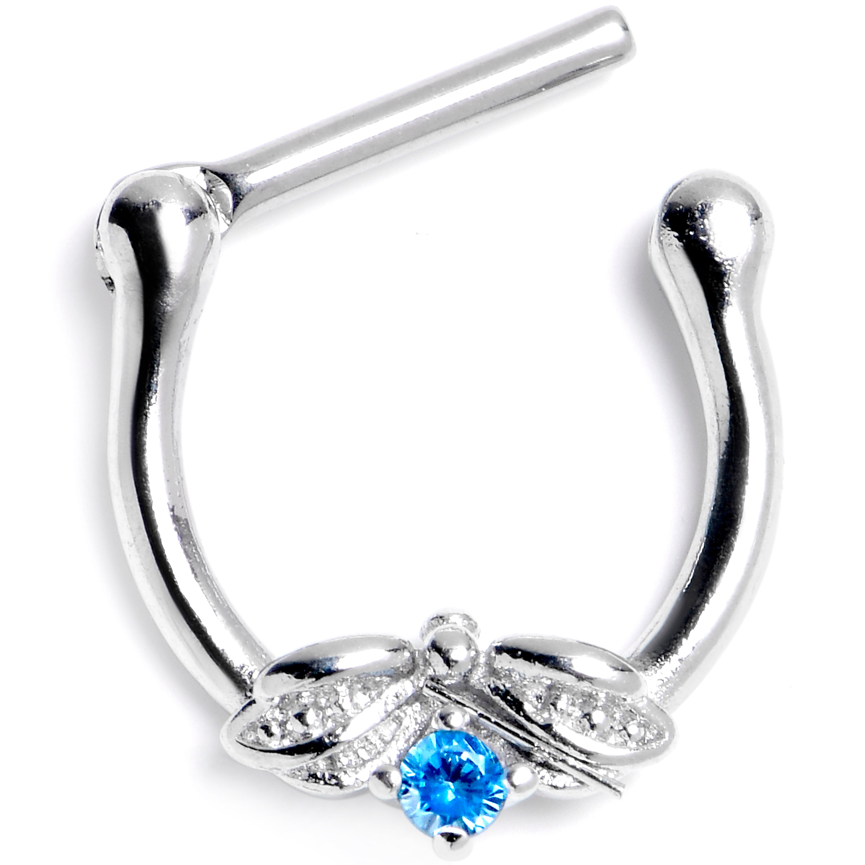 Insect Clicker 16 Gauge 5/16 Blue Gem Beauty Bug Insect Cartilage Clicker