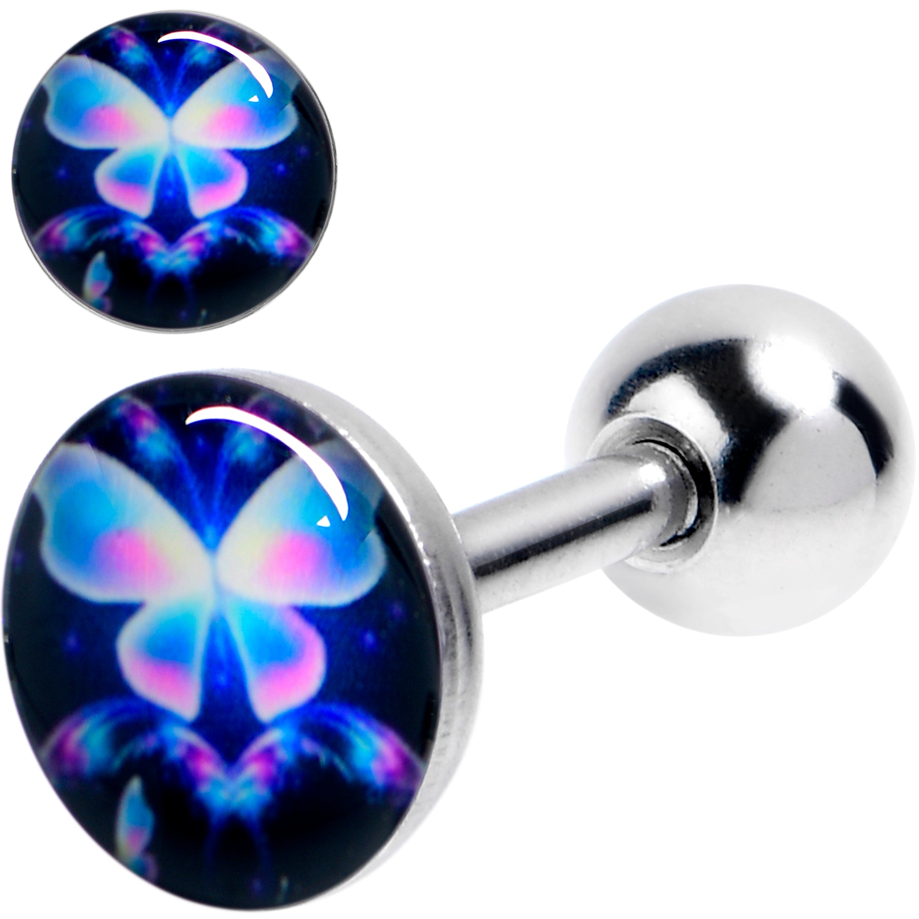 16G 1/4 Futuristic Butterfly Cartilage Tragus Earring