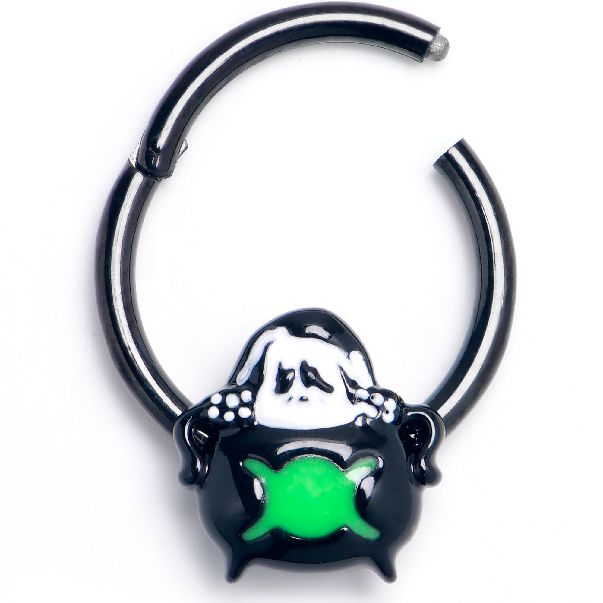 16G 3/8 Triple Moon Cauldron Hinged Segment Ring