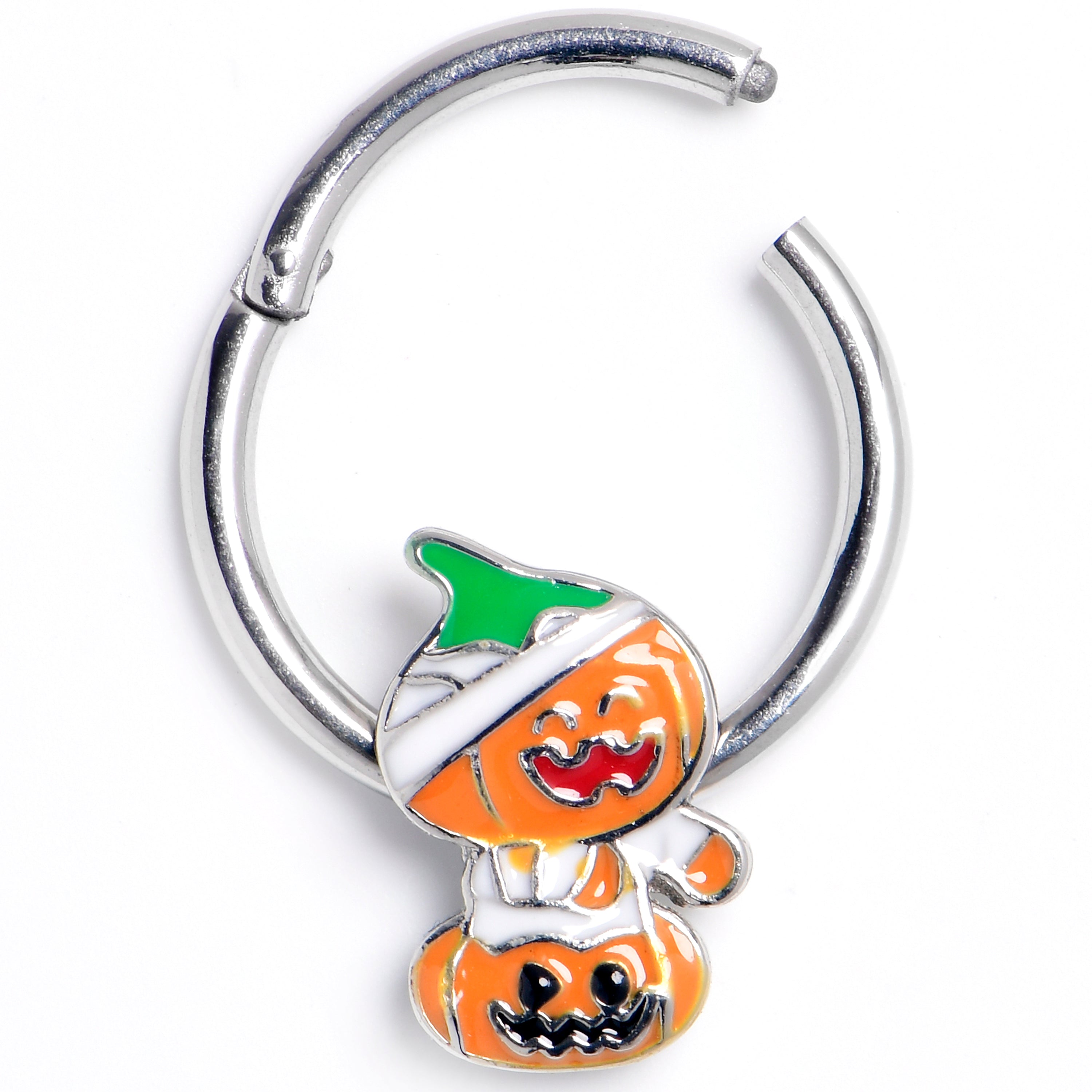 16G 3/8 Mummy Pumpkin Jack OLantern Hinged Segment Ring