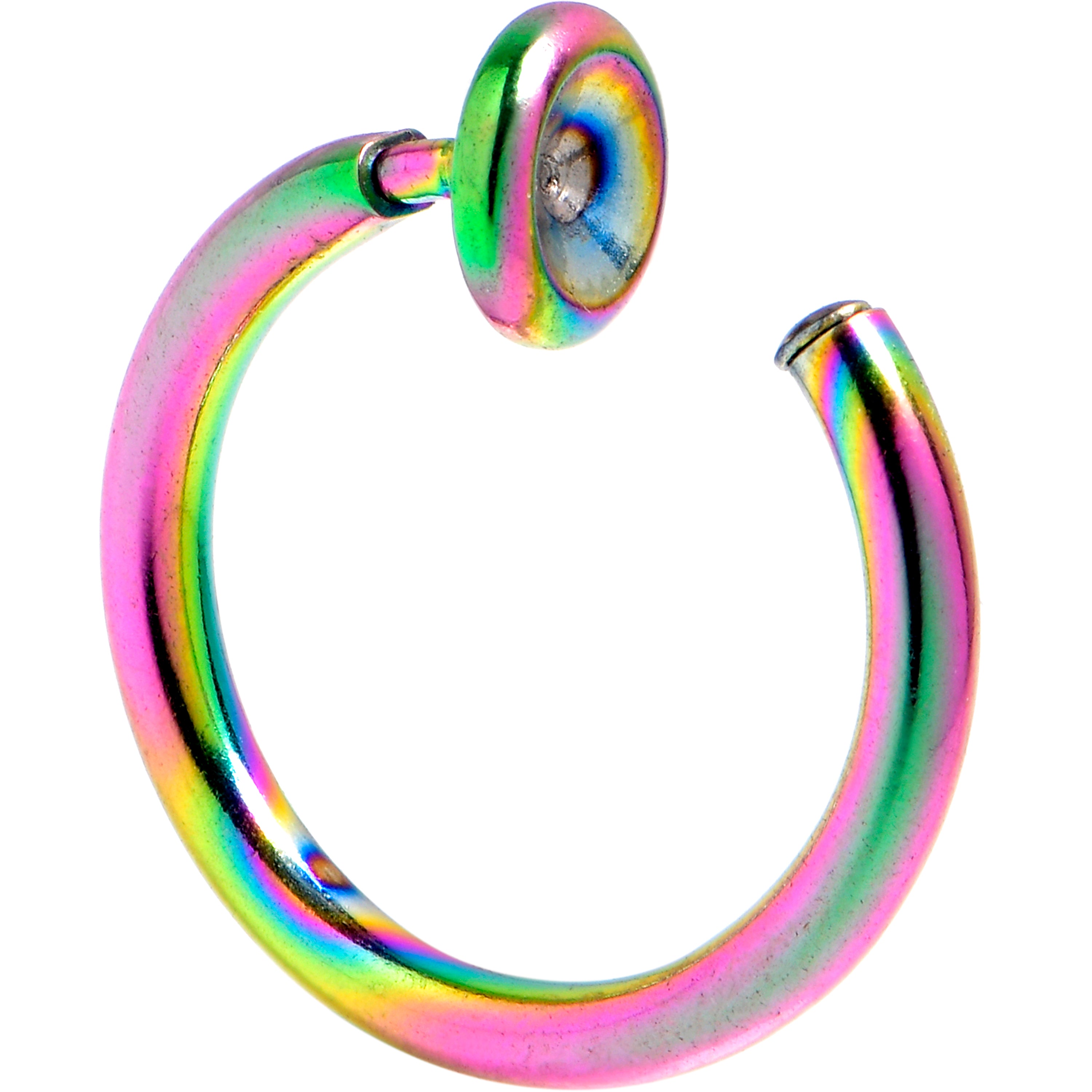 Rainbow Clip On Fake Nose Ring