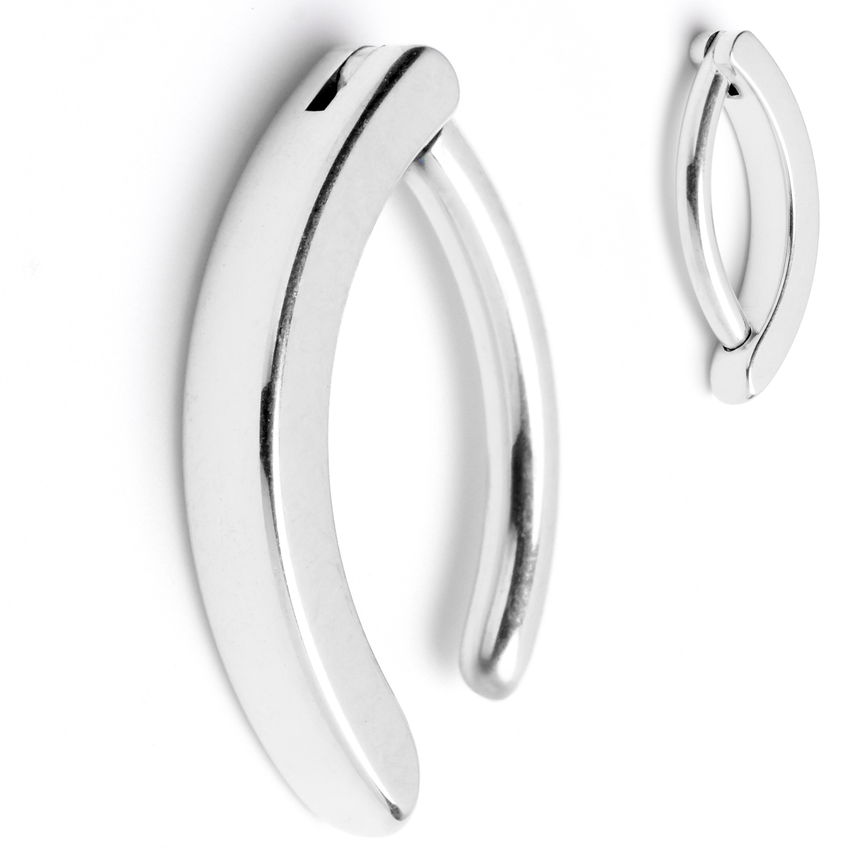 14G 3/8 Grade 23 Titanium Smooth Style Hinged Hoop Belly Ring