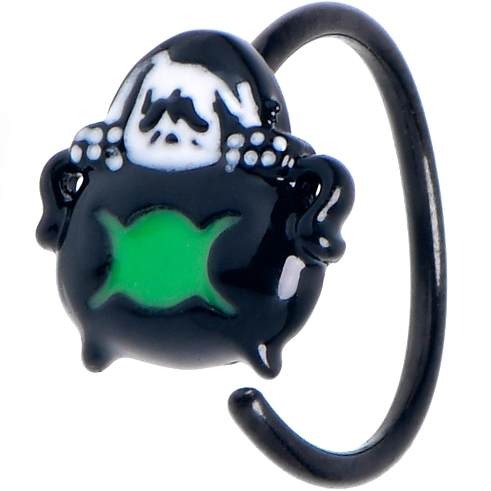 20G 5/16" Triple Moon Cauldron Black Nose Hoop