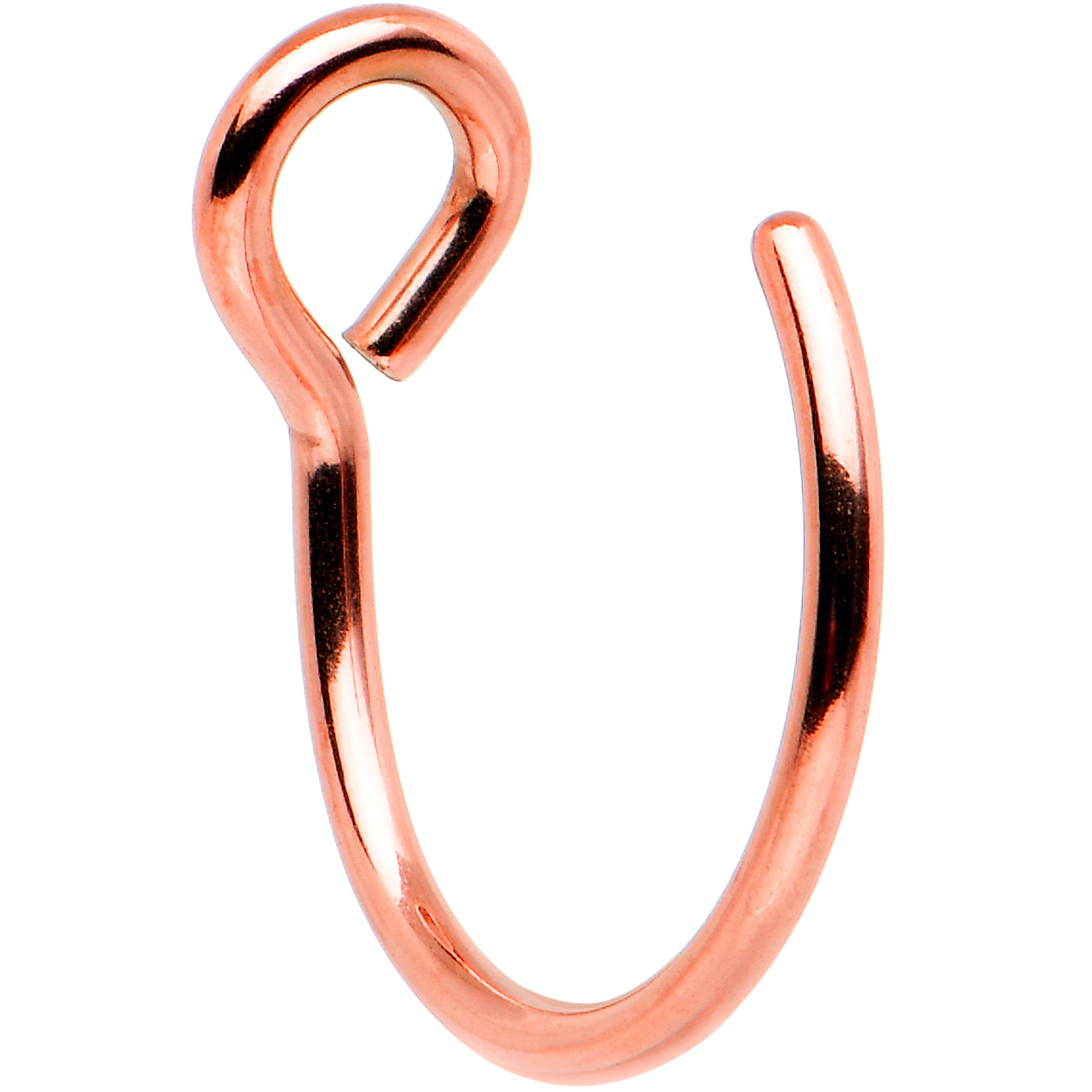 Rose Gold Tone Stainless Steel Clip on Hoop Fake Nose Ring