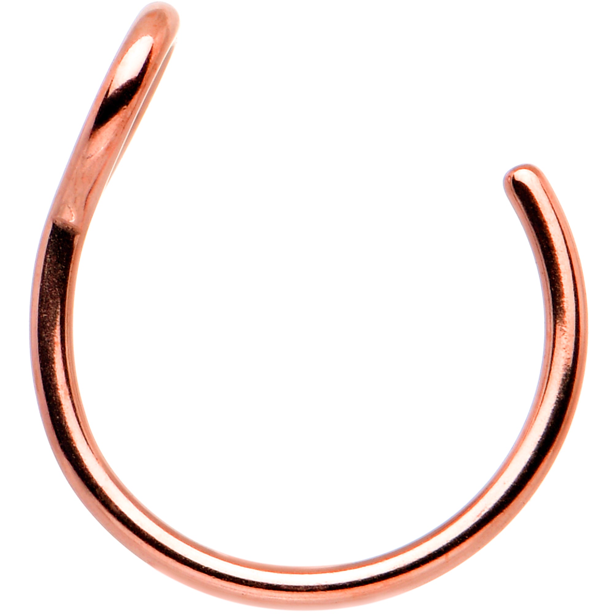 Rose Gold Tone Stainless Steel Clip on Hoop Fake Nose Ring