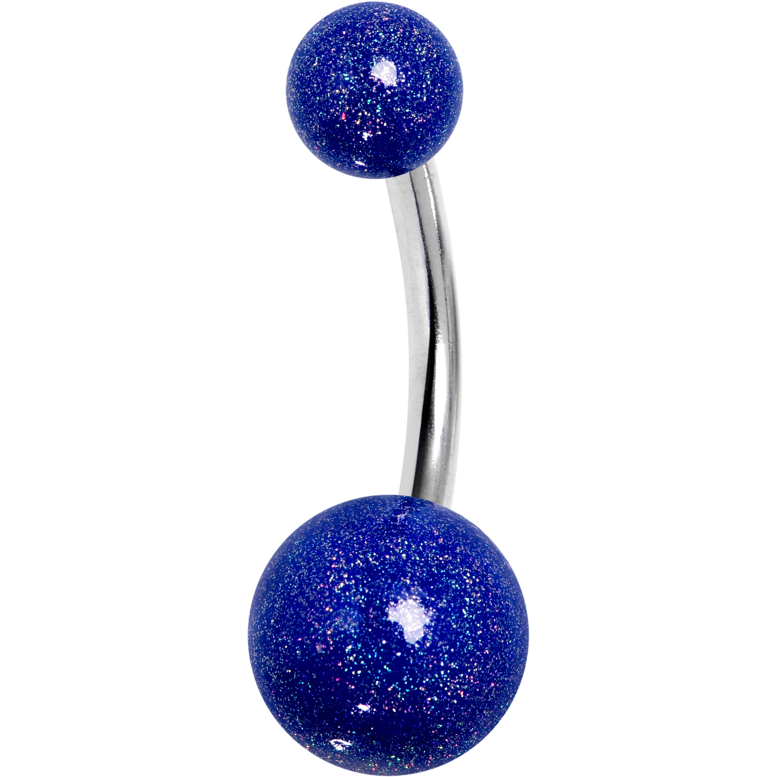 Shimmer Midnight Blue Ends Belly Ring