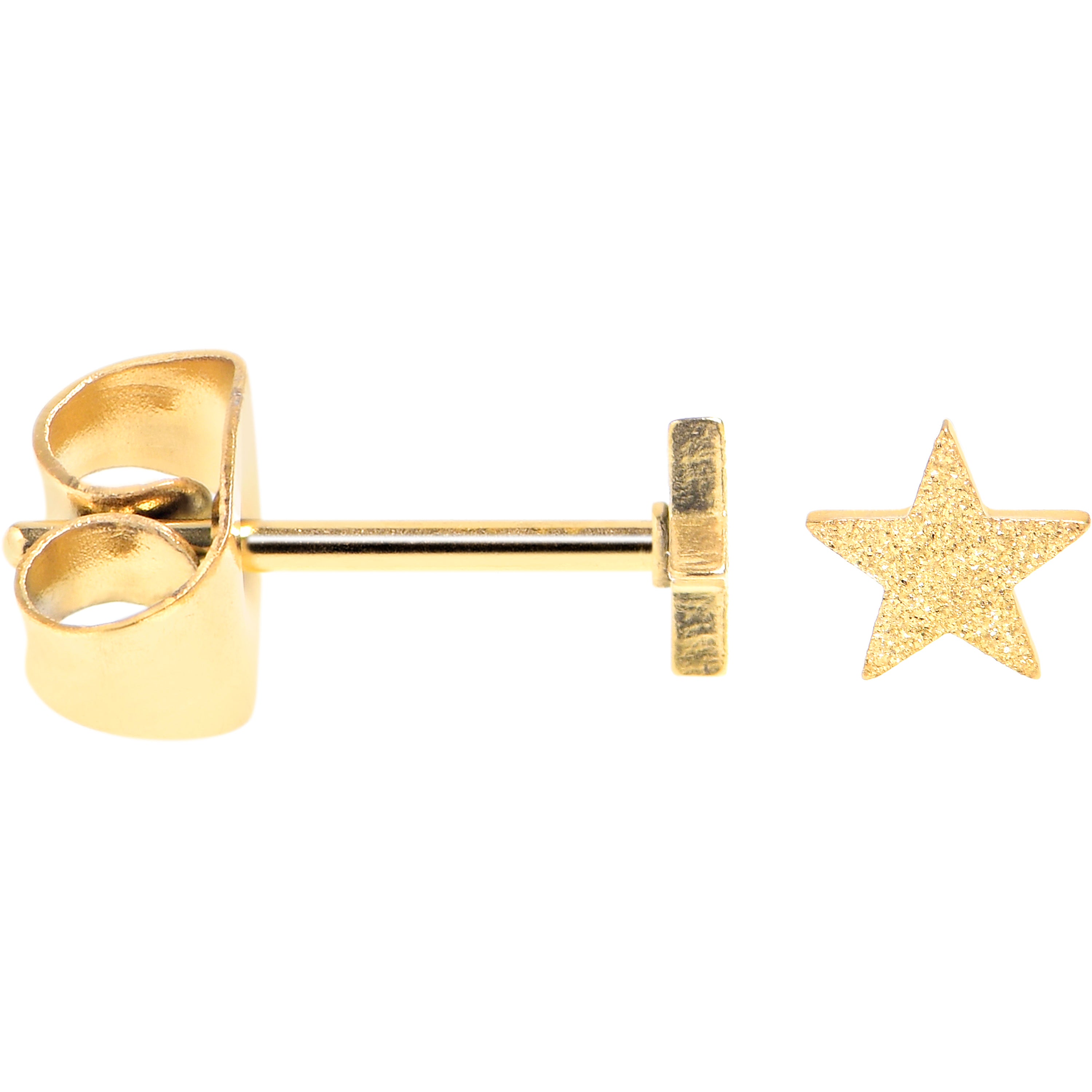 4mm-8mm Stars Stud Gold Tone 316L Stainless Steel Earrings 6 Pack
